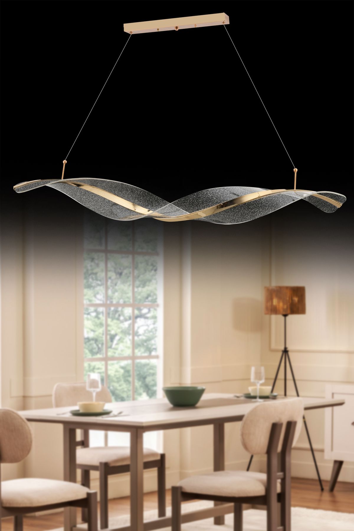 İstanbul Avize İstanbul Avize Yemek Masası Magic Gold Lüx Led Modern Ledli Avize
