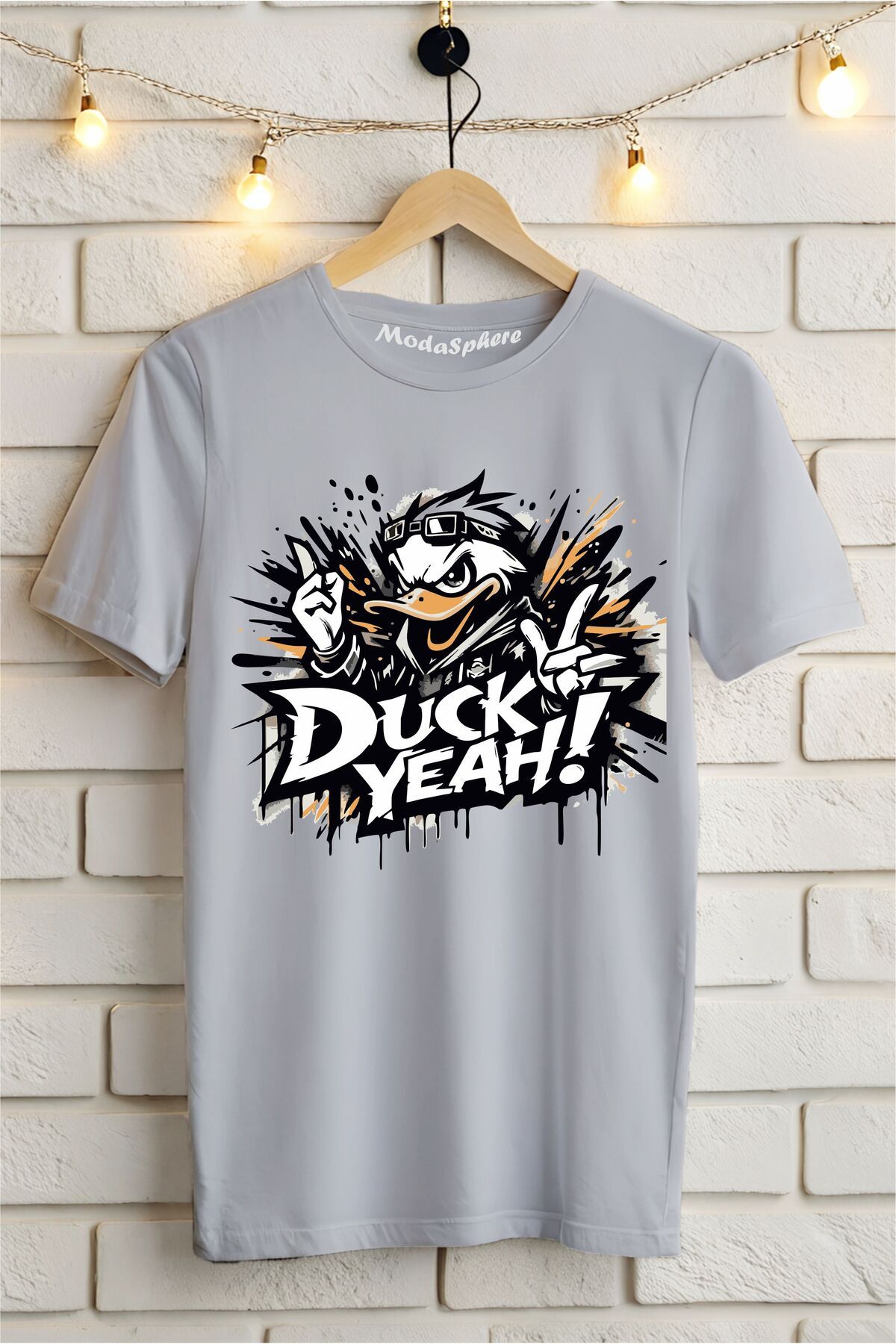 ModaSphere DUCK YEAH! Baskılı Unisex Oversize Tişört