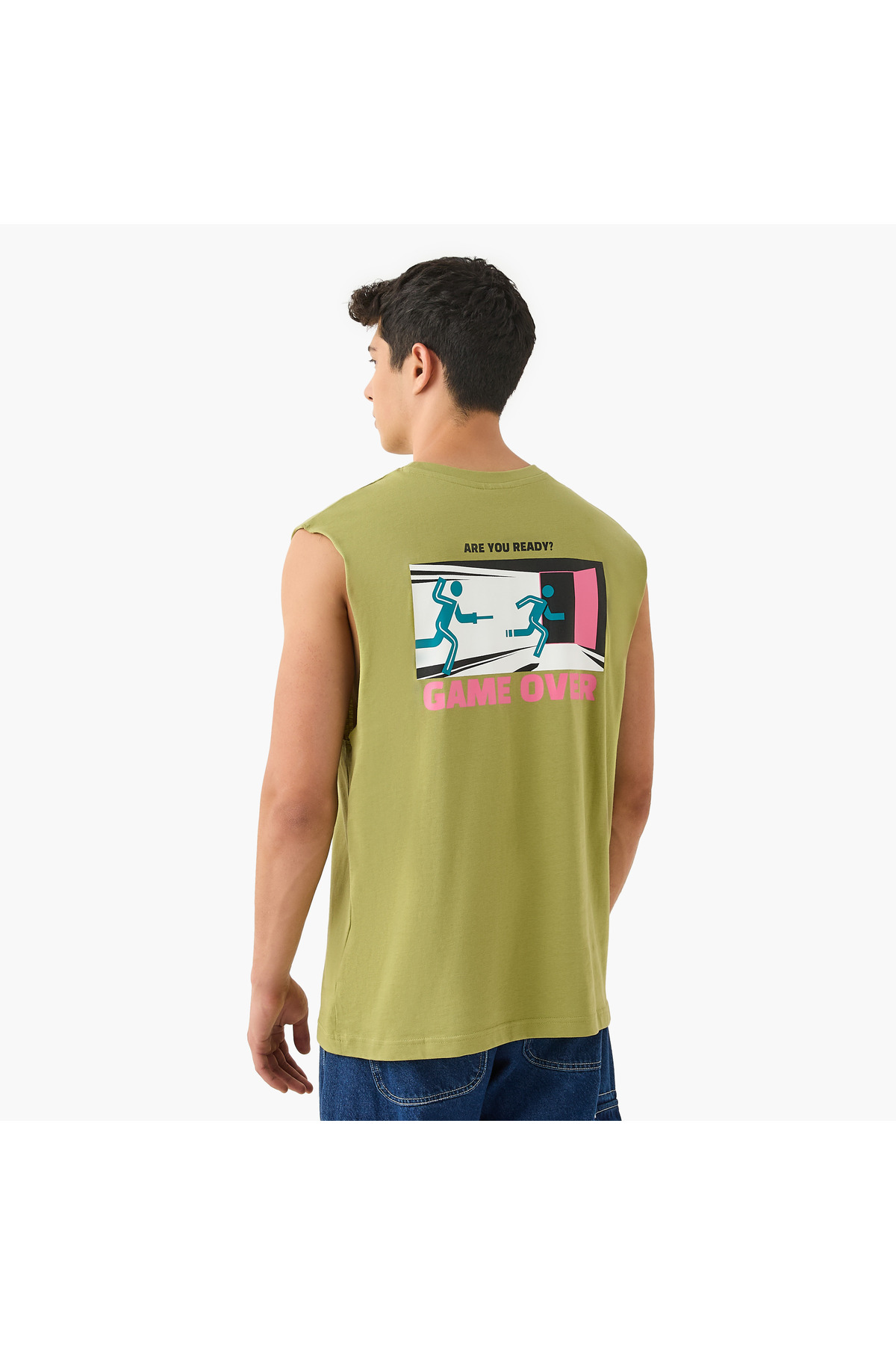 SP Characters-Squid Game Print Sleeveless Vest with Crew Neck 3