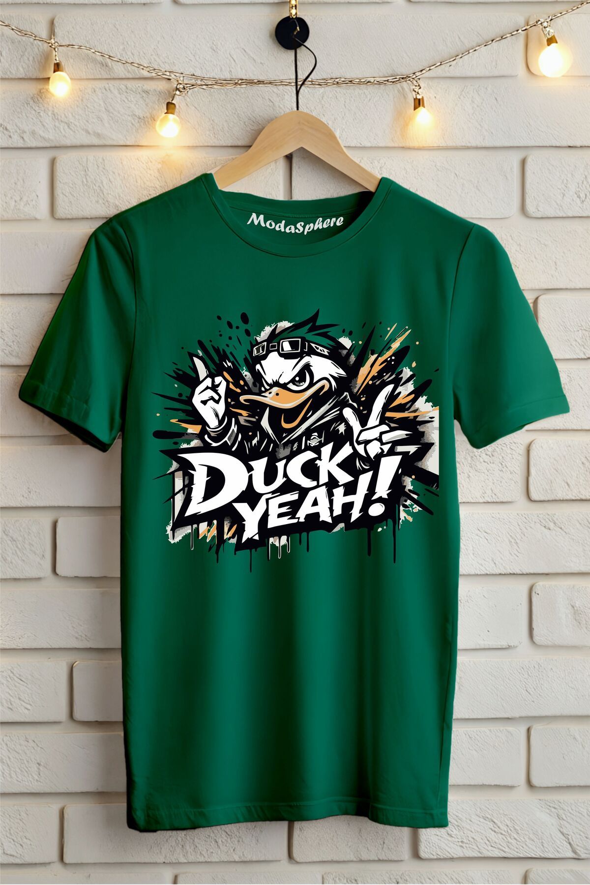 ModaSphere DUCK YEAH! Baskılı Unisex Oversize Tişört