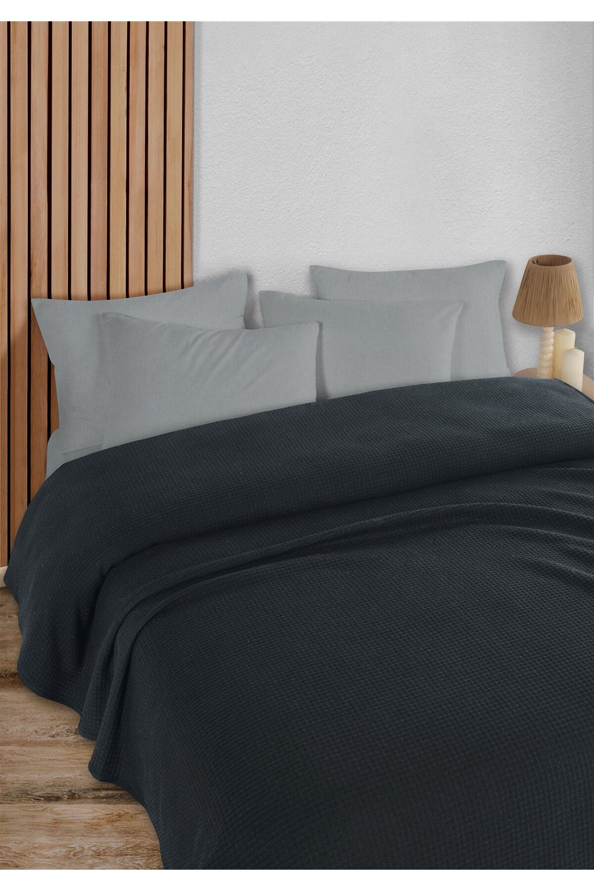 HomeBerry Adaline Lacivert Tek Kişilik Pike Takımı 160 x 230 cm