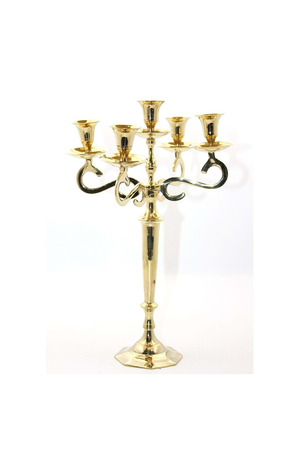 Store Pirinç 5'Li Şamdan 35*20 Cm