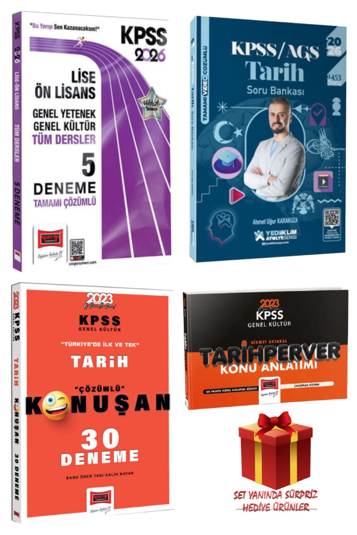 Yargı Yayınları 2026 KPSS Lise-Ön Lisans GYGK Tüm Dersler Deneme+Tarih Soru Bankası+Deneme+Tarihperver Konu Anlatımı