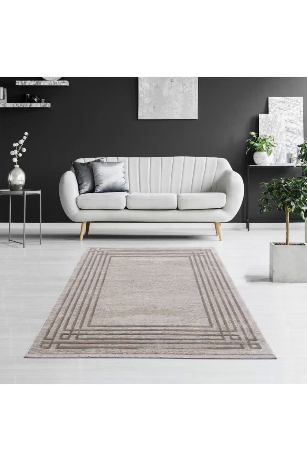 PetraHomeLiving Breda Modern Salon ve Oturma Odası Halısı - Kahverengi