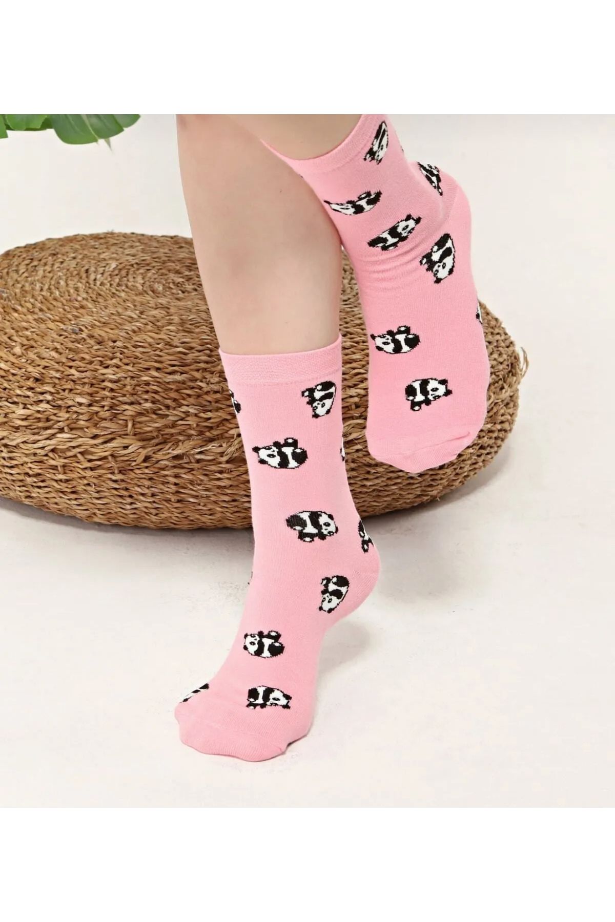 ÇORAPSA Pembe Panda Detaylı Günlük Çorap