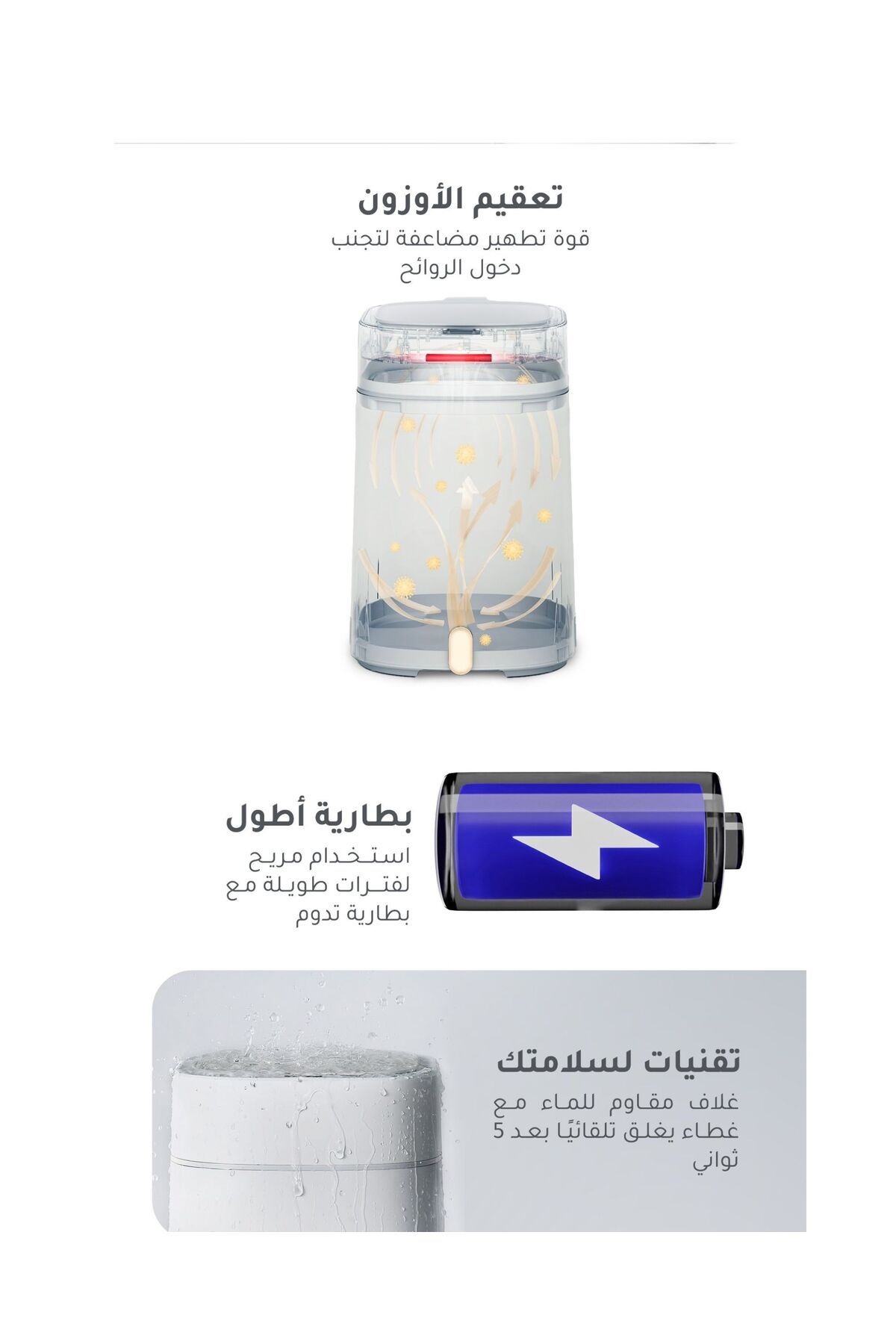 TAAM_SA-Smart Trash Bin 12L for Home Use with Motion Sensor and Odor Control – Waterproof Lid Auto Close 2