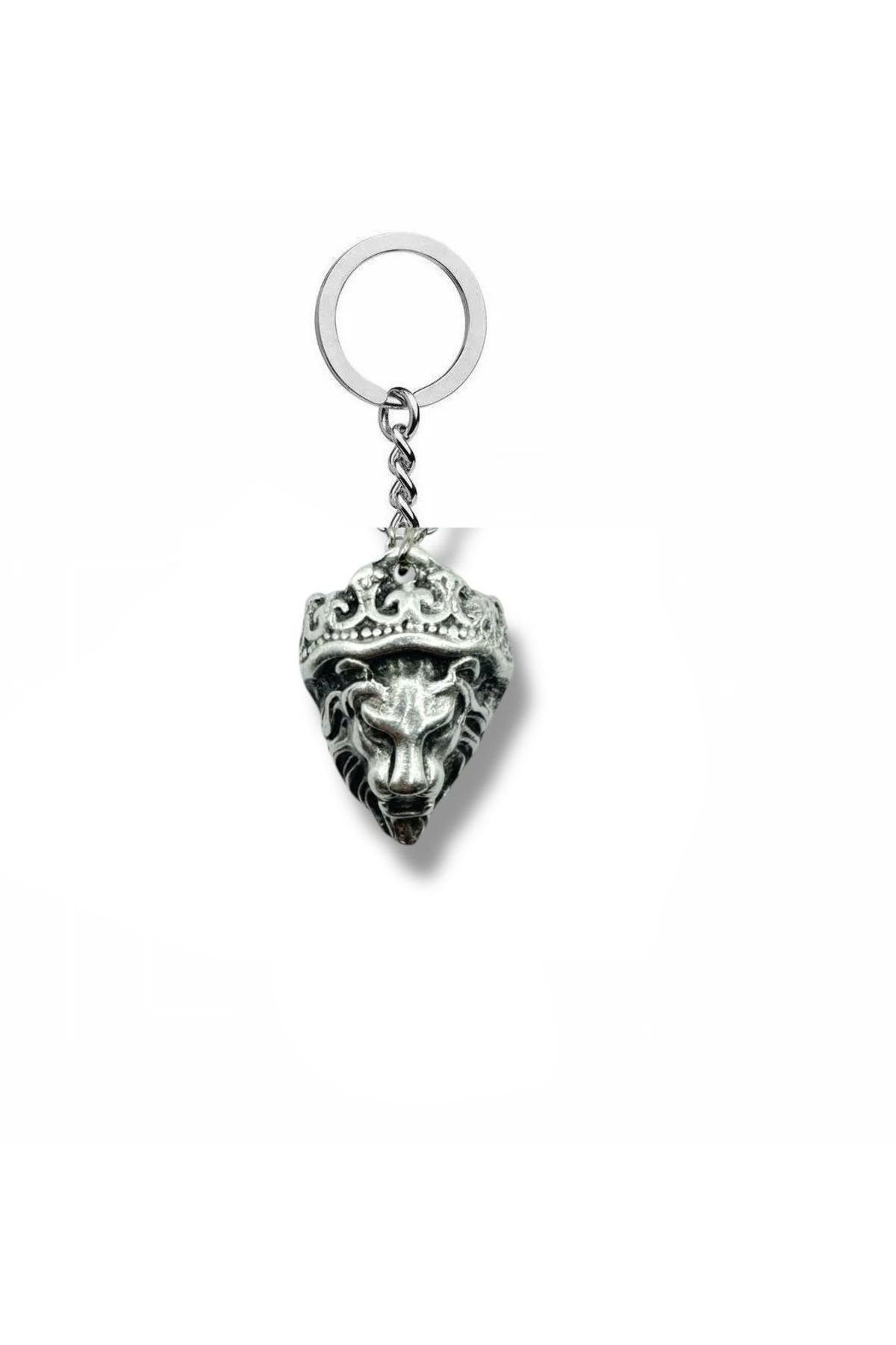 Herşey Nota Lion King – Taçlı Aslan Kafası Figürlü Unisex Metal Anahtarlık
