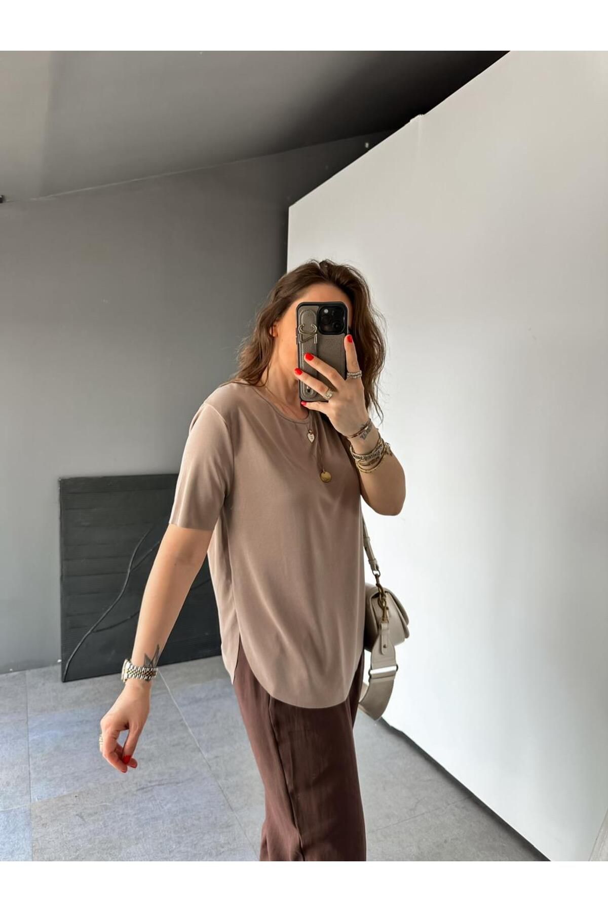 Zerrincan Giyim Vizon Lazer Kesim Modal Tshirt