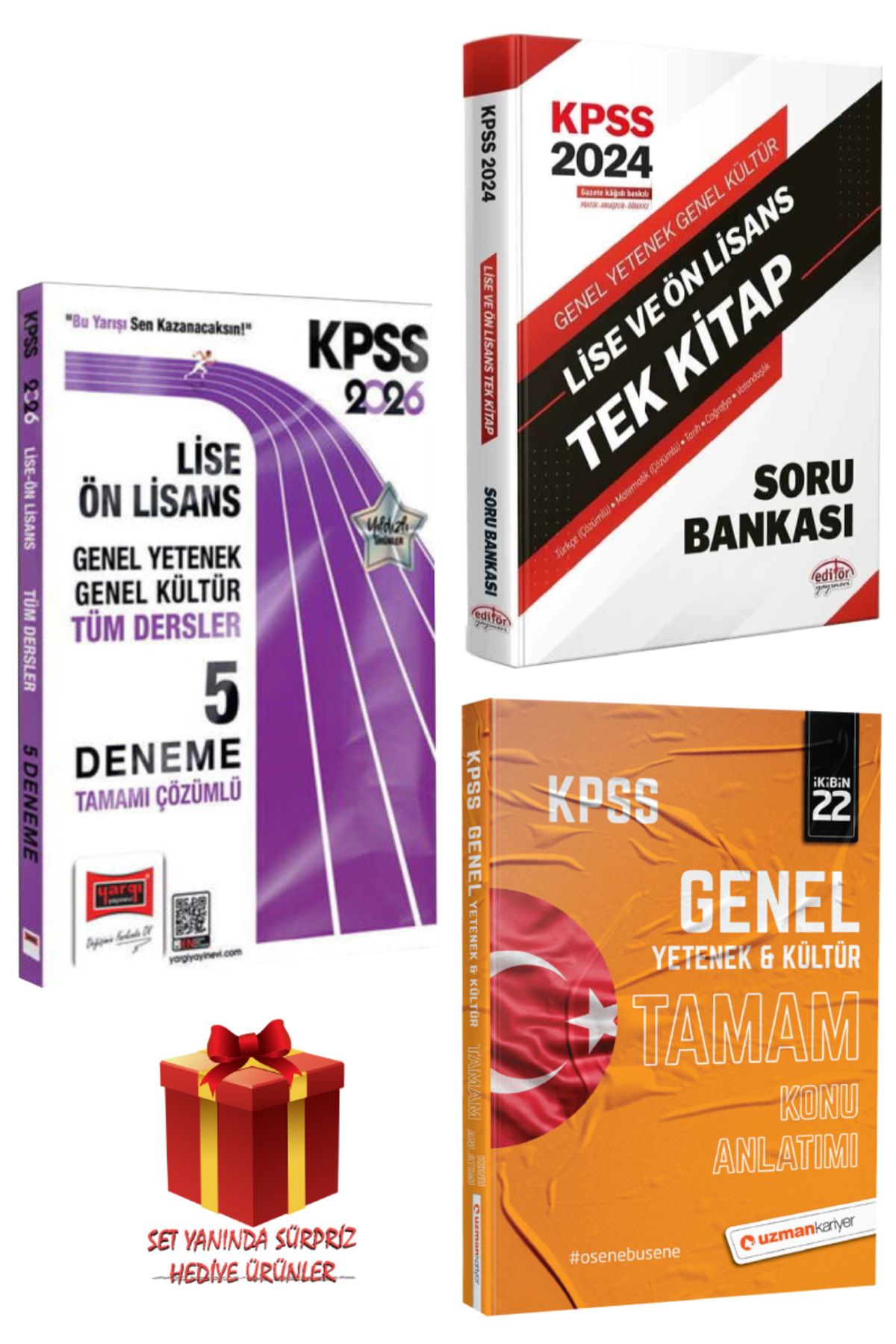 Yargı Yayınları 2026 KPSS Lise-Ön Lisans GY-GK Tüm Dersler Deneme+Tek Kitap Soru Bankası+TAMAM Konu Anlatımı