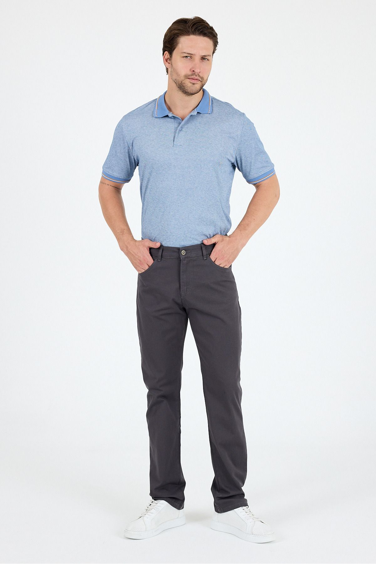 Rodi Erkek Regular Fit Gabardin %98 Pamuk %2 Elastan Rahat Günlük Klasik Düz Kesim Pantolon 1162