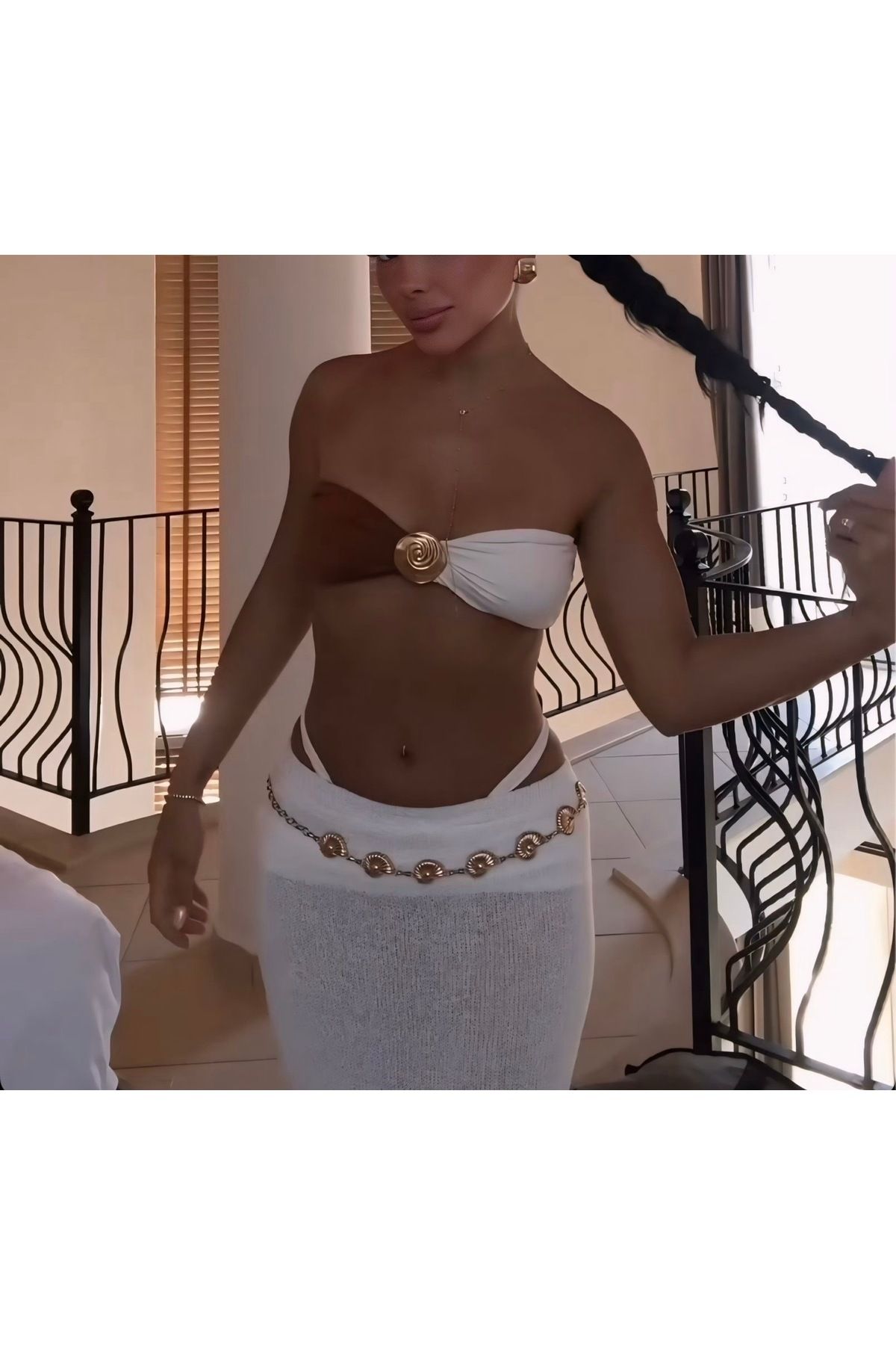 shop Deniz Kabuğu Gold Kemer Chain Belt