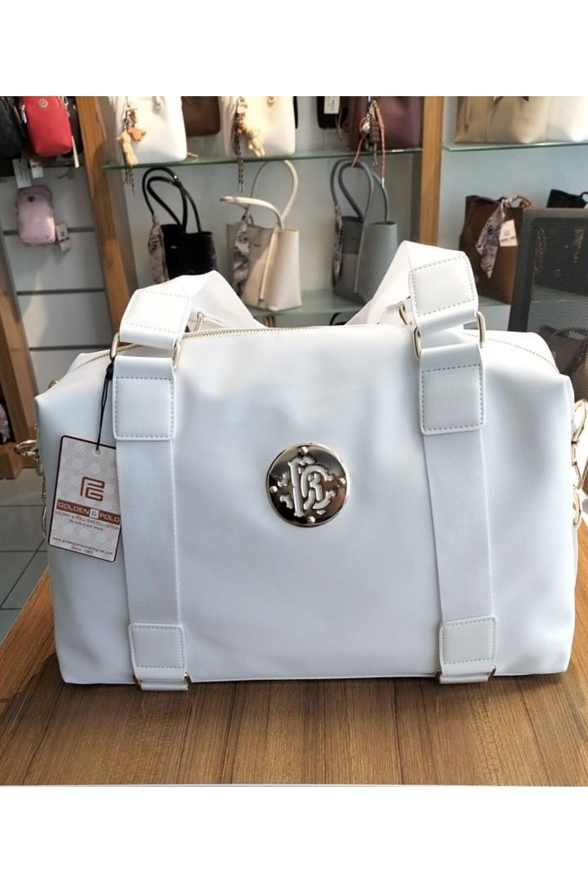 eflanmoda GOLDEN POLO ayarlanabilir uzun askılı kadın el ve omuz çantası