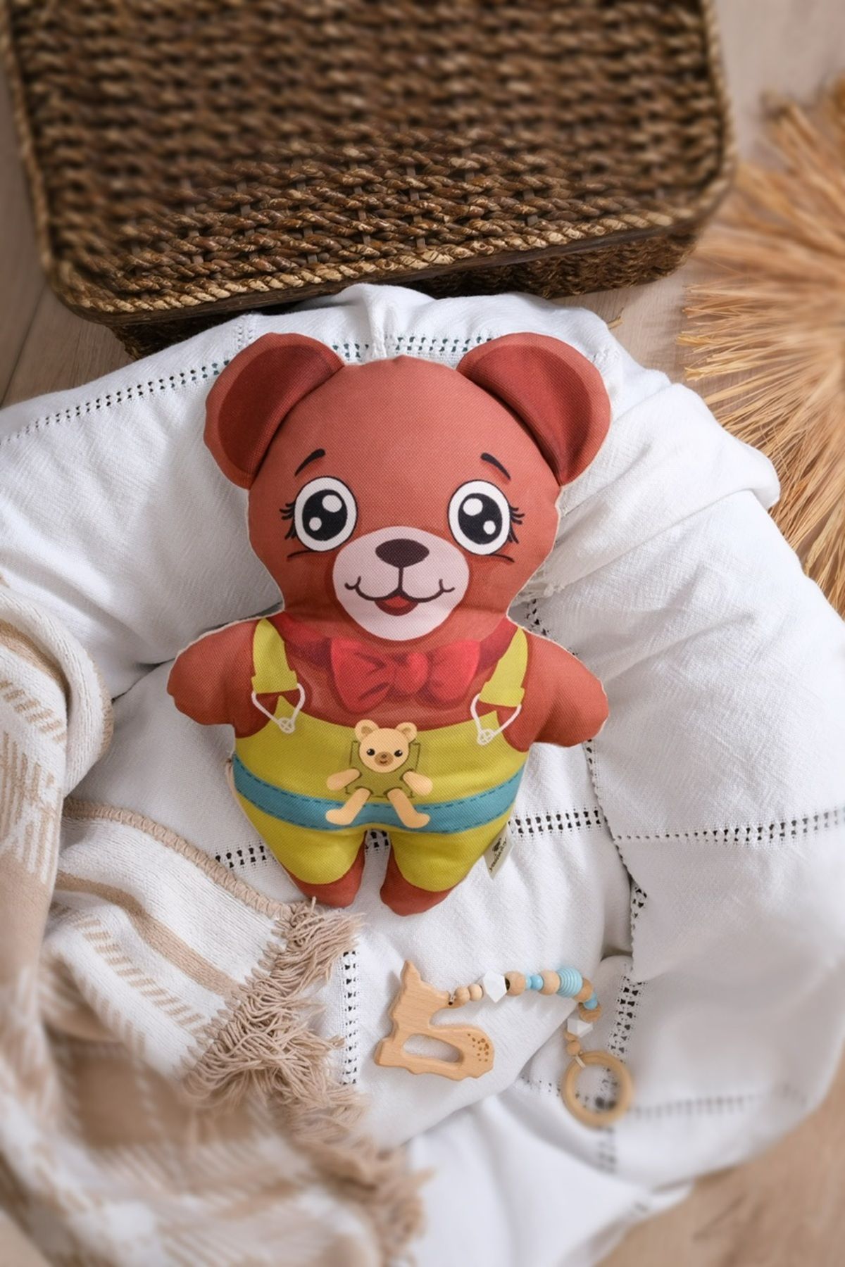 yastıktoy handmade toys estd 2022 Yastıktoy El Yapımı Peluş Hayvan Yastık Oyuncak - AYICIK | 35 cm | Uyku Arkadaşı