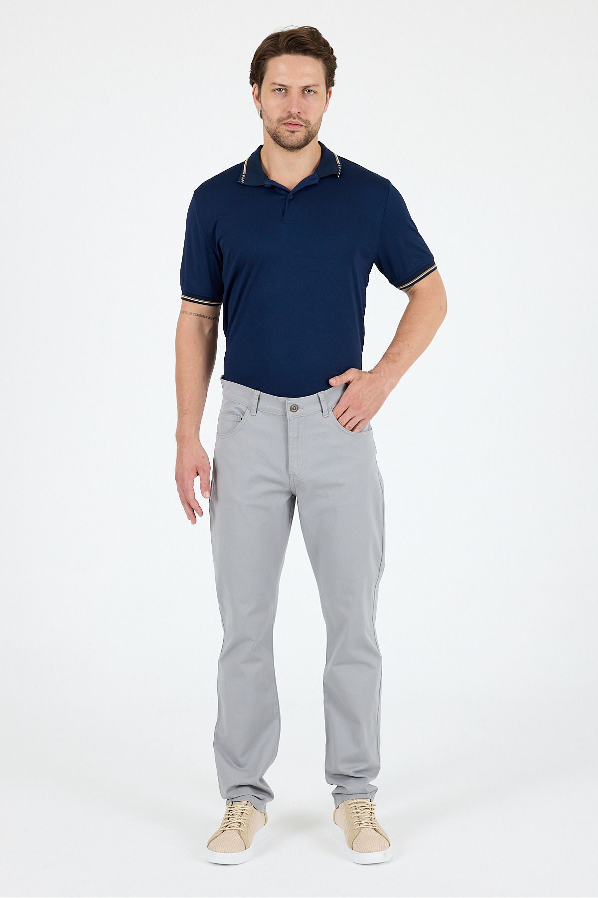 Rodi Erkek Regular Fit Gabardin %98 Pamuk %2 Elastan Rahat Günlük Klasik Düz Kesim Pantolon 1162
