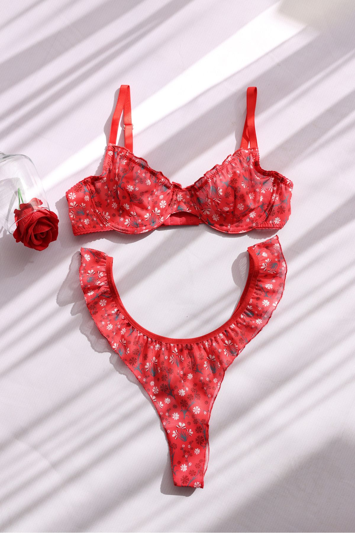 lovenel for love Tül Fırfır Set Kırmızı