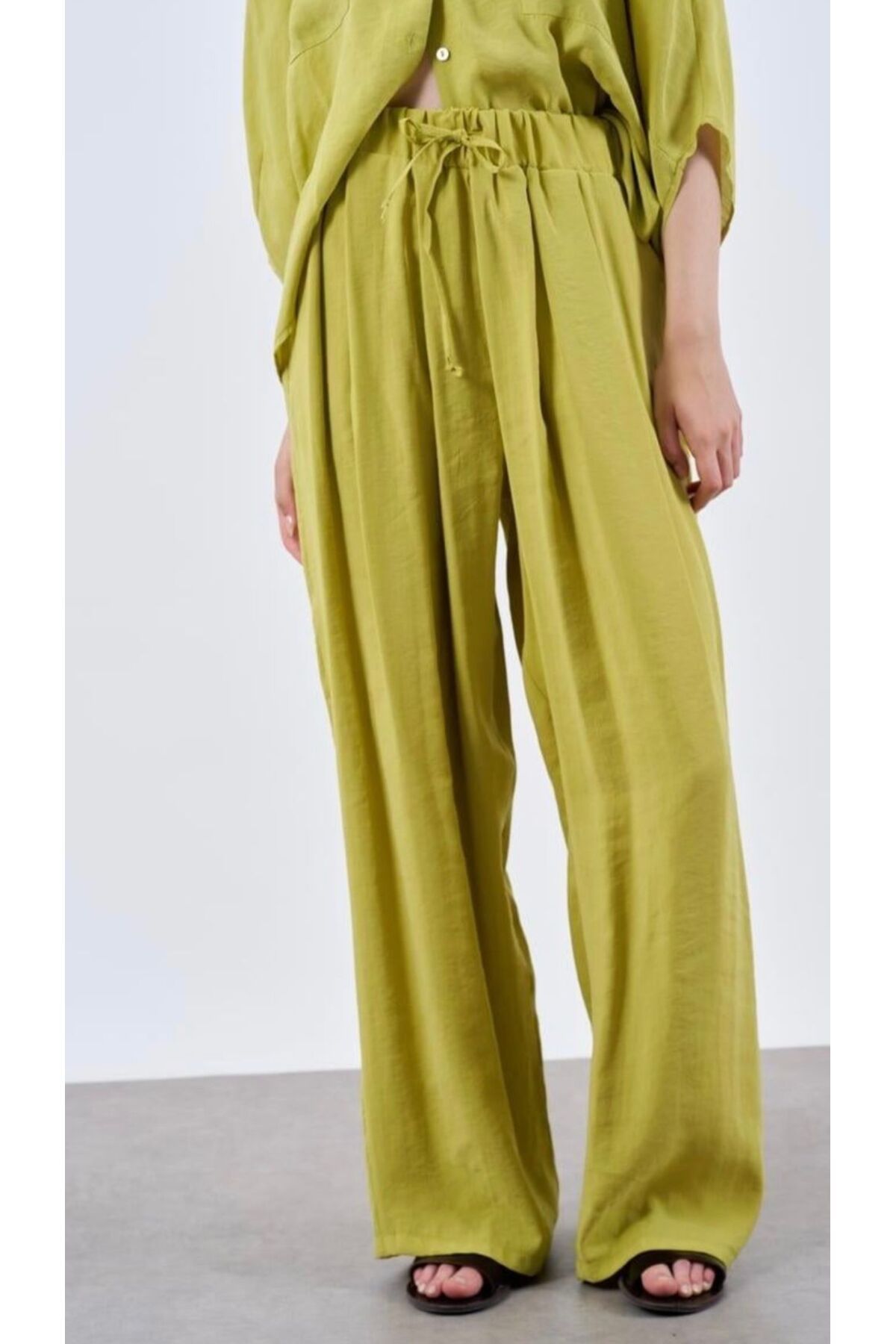 neslihansarıca pantolon ,keten pantolon bol paça palazzo