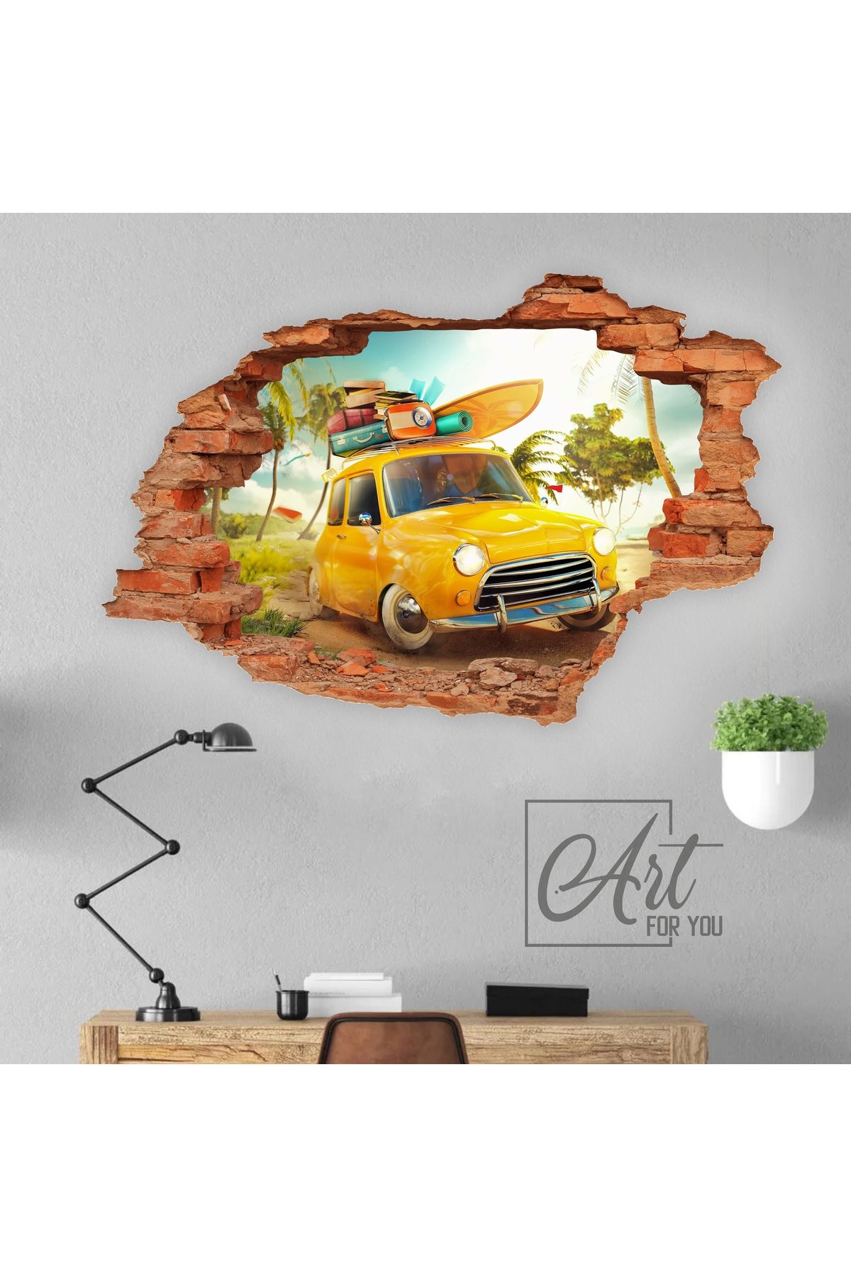 art for you 3D Animasyonlu Manzara Sticker Ev Dekorasyonu