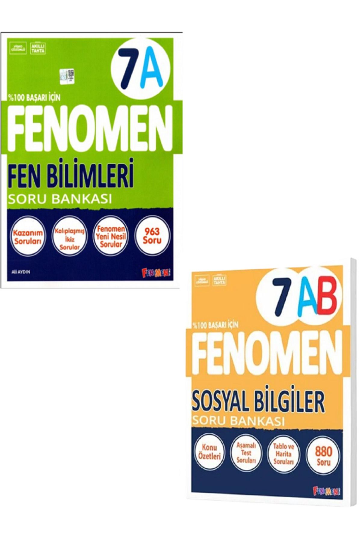 Evrensel İletişim Yayınları 7.Sınıf Fenomen 7A Fen Bilimleri Soru Bankası + 7.Sınıf Fenomen 7AB Sosyal Bilgiler Soru Bankası