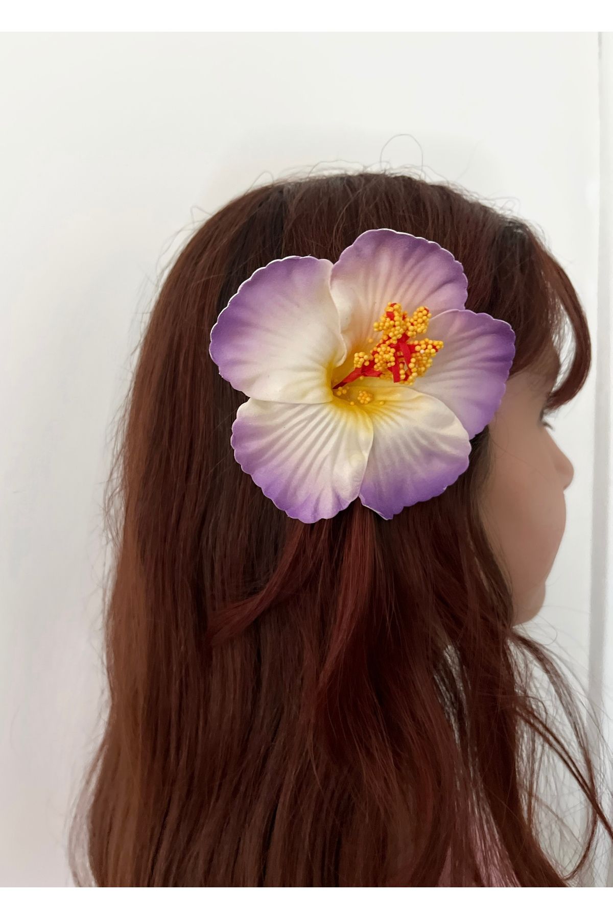 FloresDeCarnaval mor beyaz hibiskus tropikal toka
