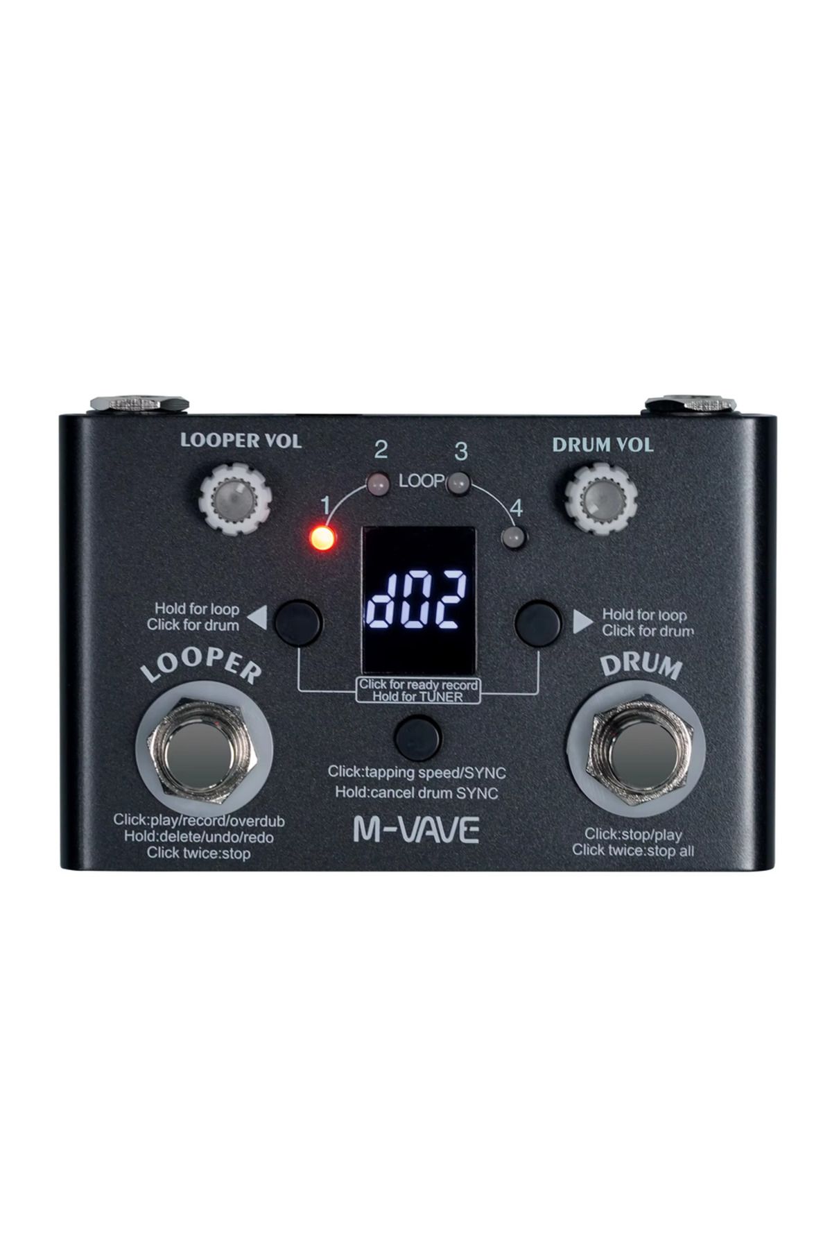 Choice-Balck M-vave Lost Tempo Drum Machines & Looper Pedal Built-in 30 Drums 11 Mins Recoding Time High Pr 1