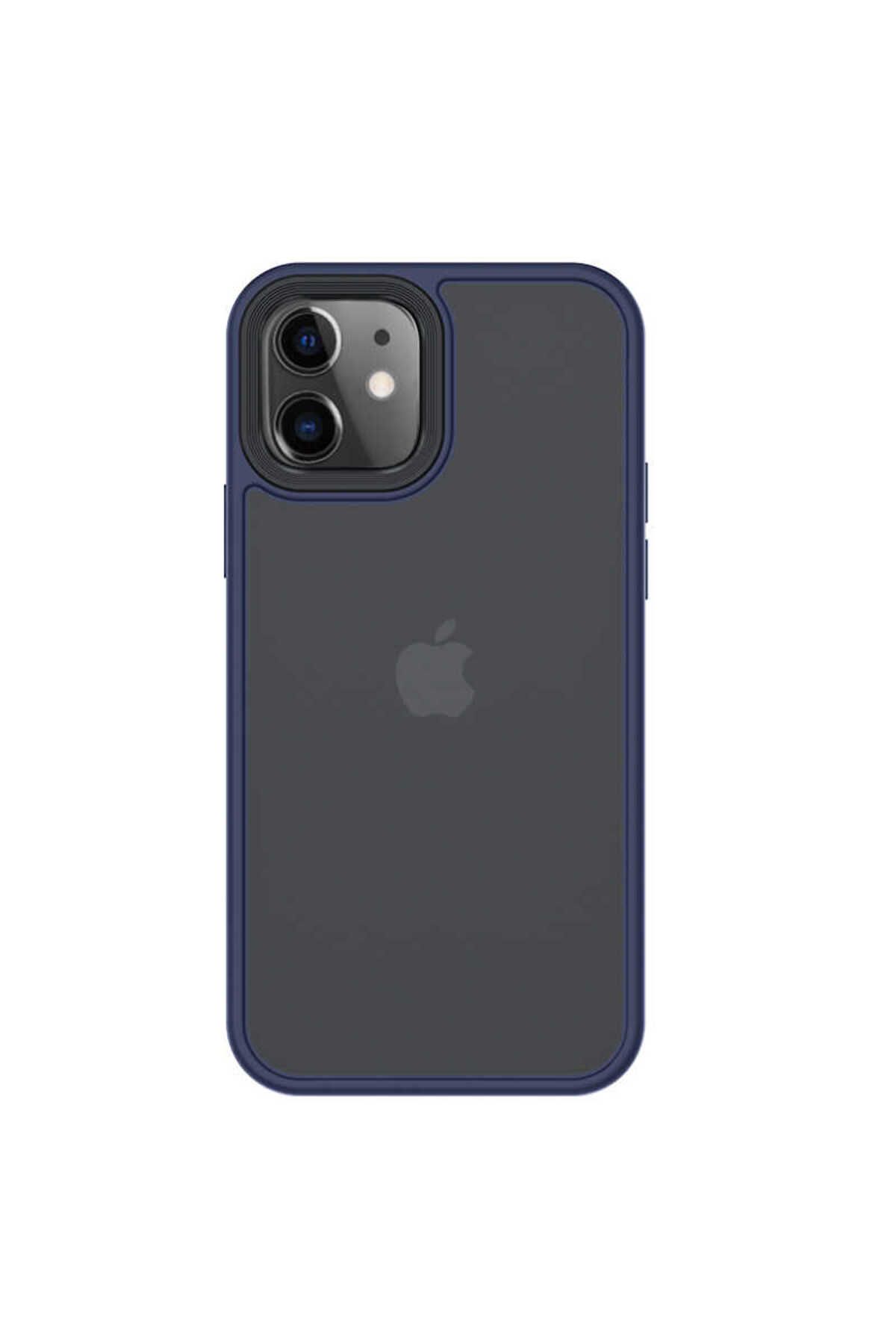 Cepustik Telefon Aksesuarları iPhone 12 Mini Kılıf Kenarları Renkli Arkası Mat Kılıf