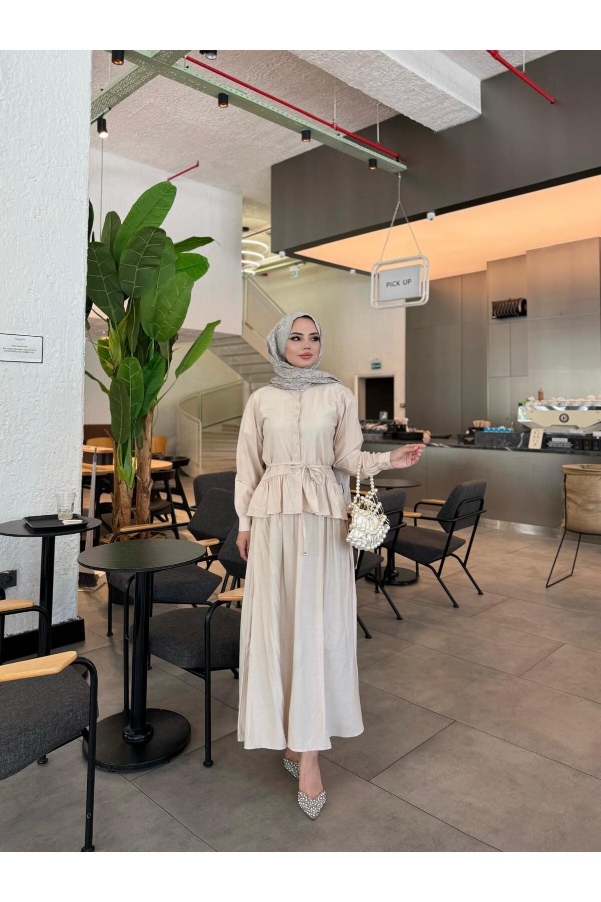 butik hira Etekli Gömlek Takım