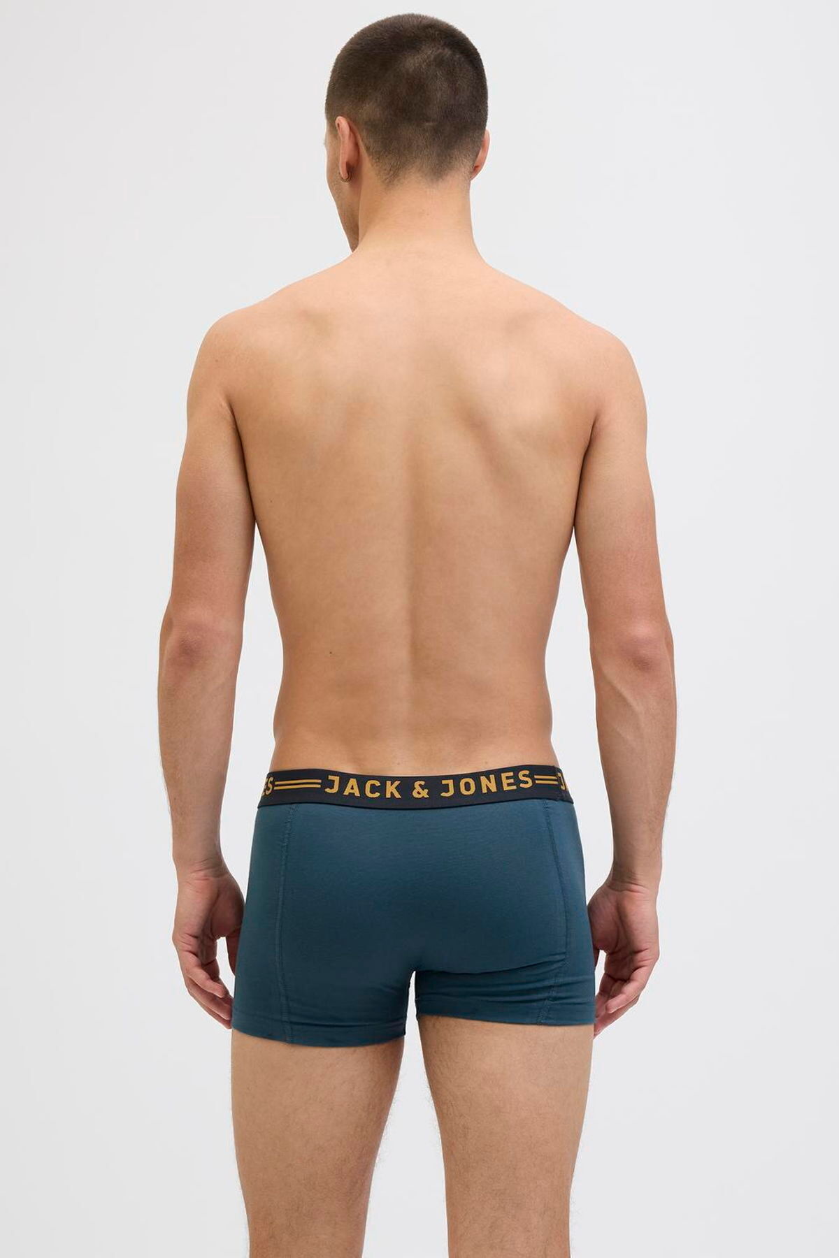 شورت باکسر مردانه تک رنگ 5 عددی - آبی مردانه راسته فاق نرمال | جک اند جونز Jack & Jones 12293348 - تصویر 5
