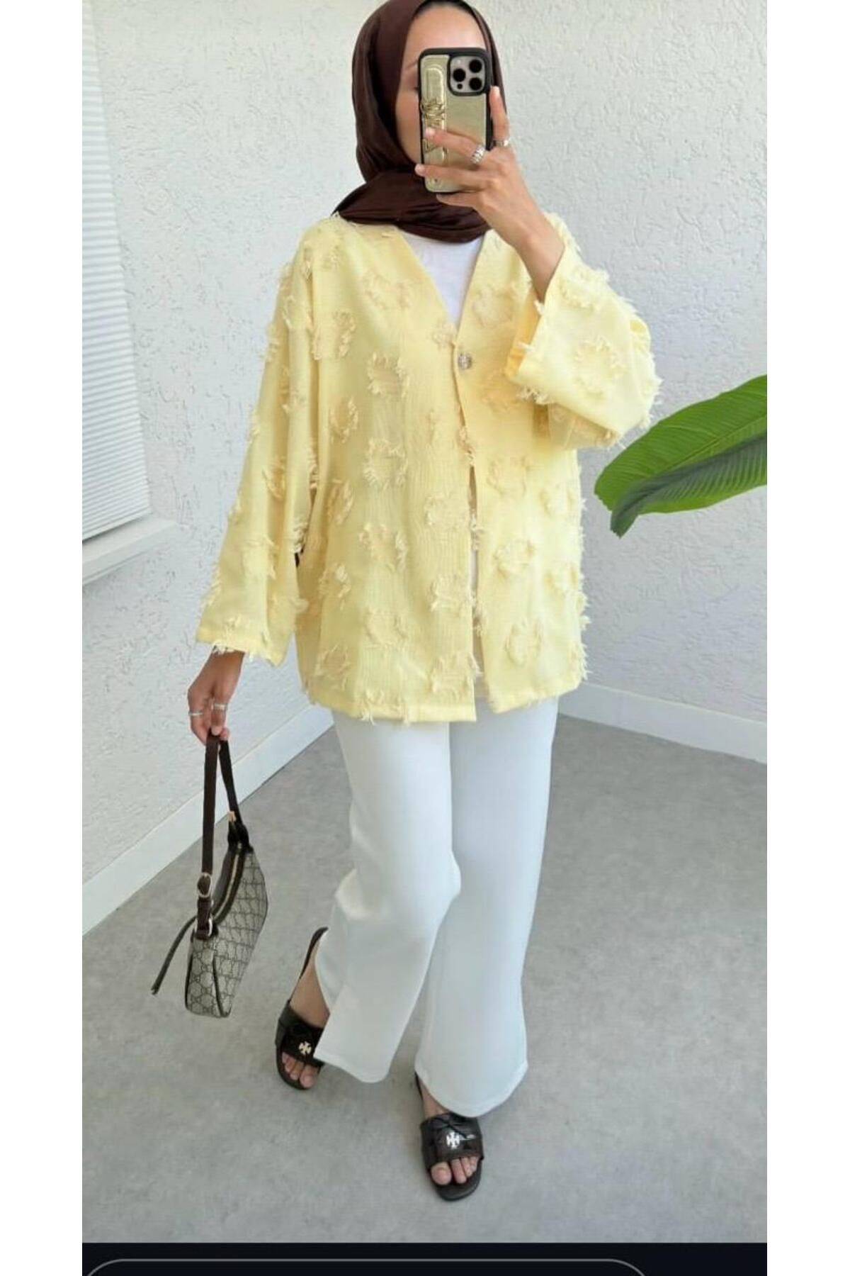 afran collection püskül detaylı kimono