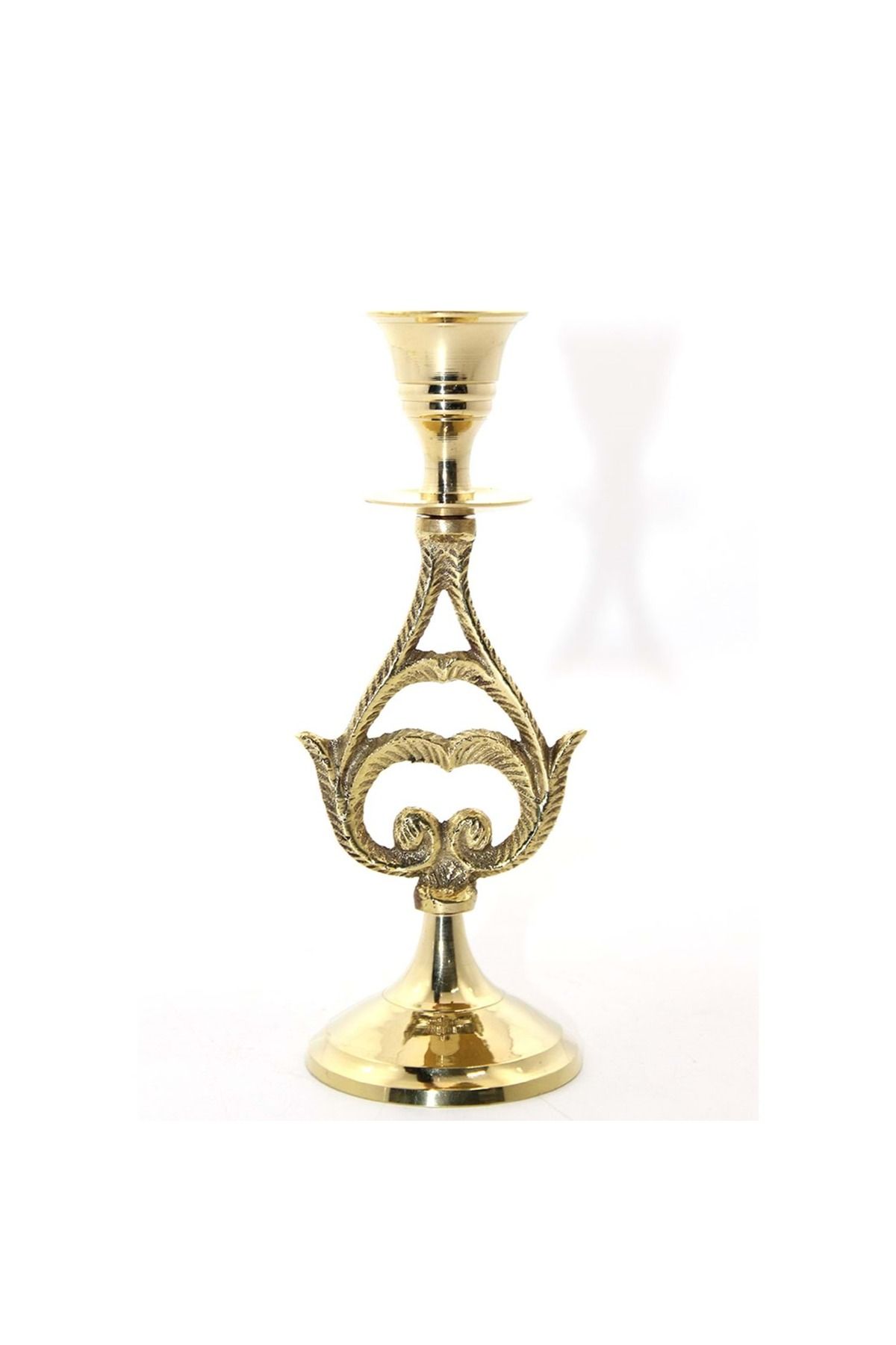Store Tekli Pirinç Şamdan 17 Cm