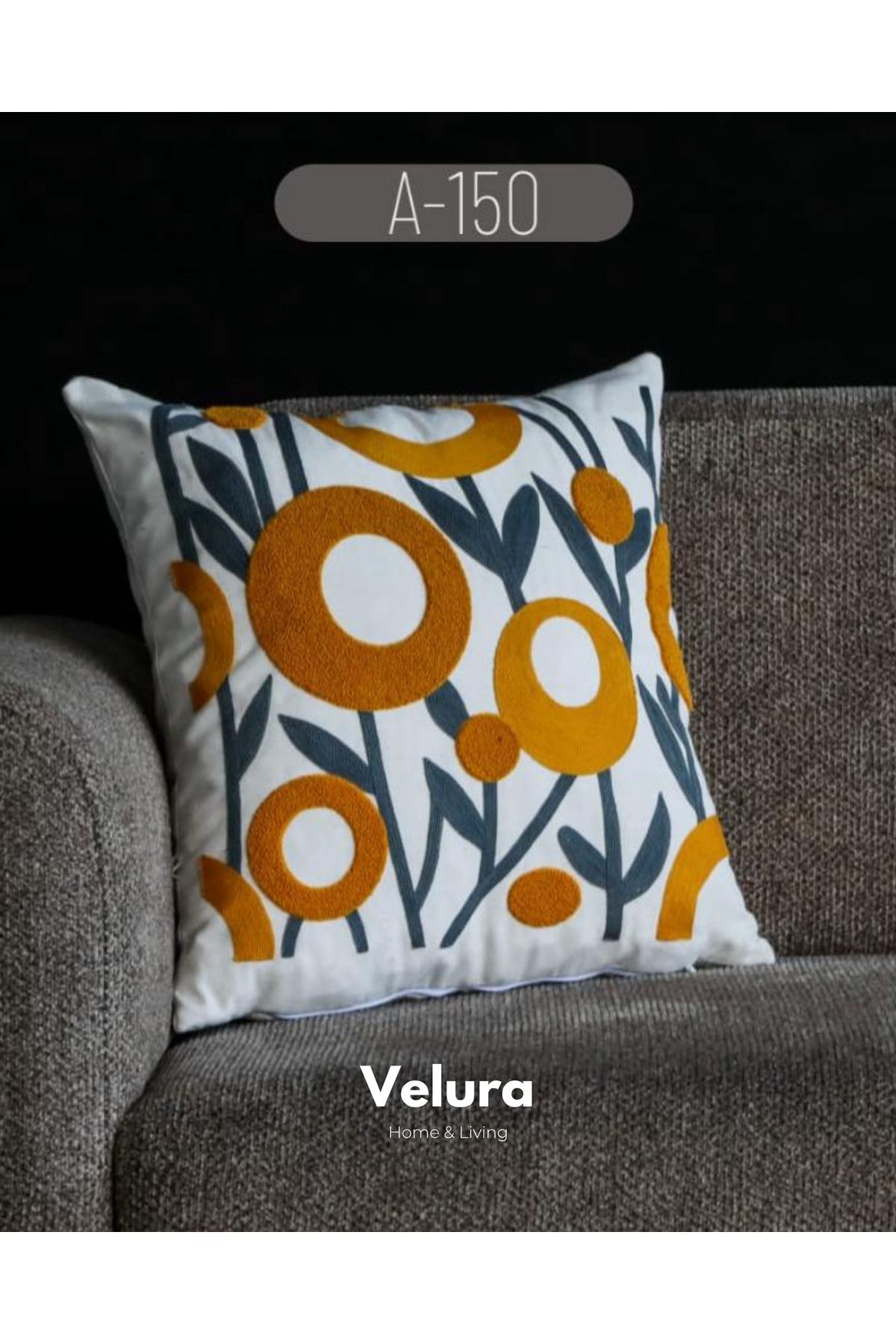 Velura Home & Living Dekoratif Kırlent & Pinterest Kırlent & Keten Kumaş - Nakış İşleme & A150
