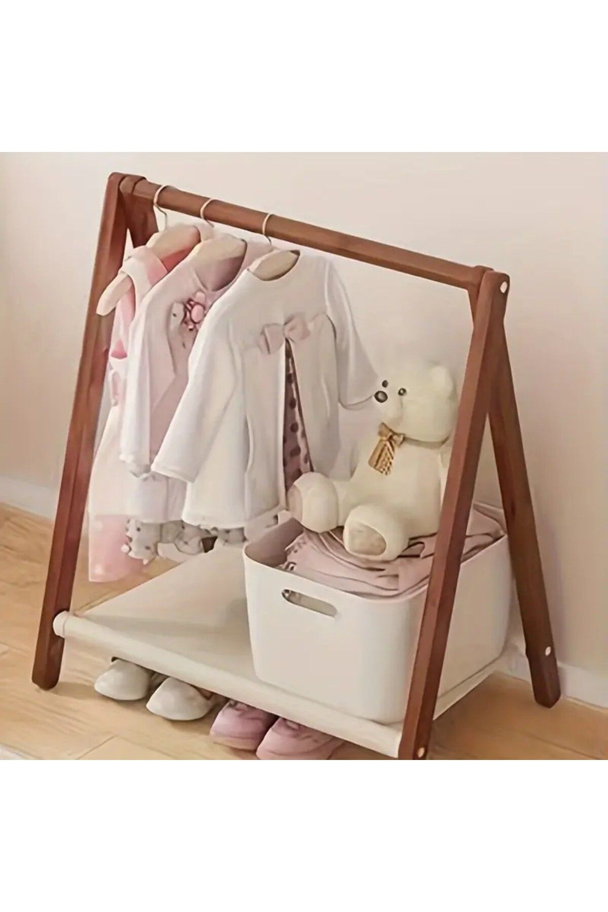 Woodymoda Katlanabilir Ahşap Bebek Askılığı