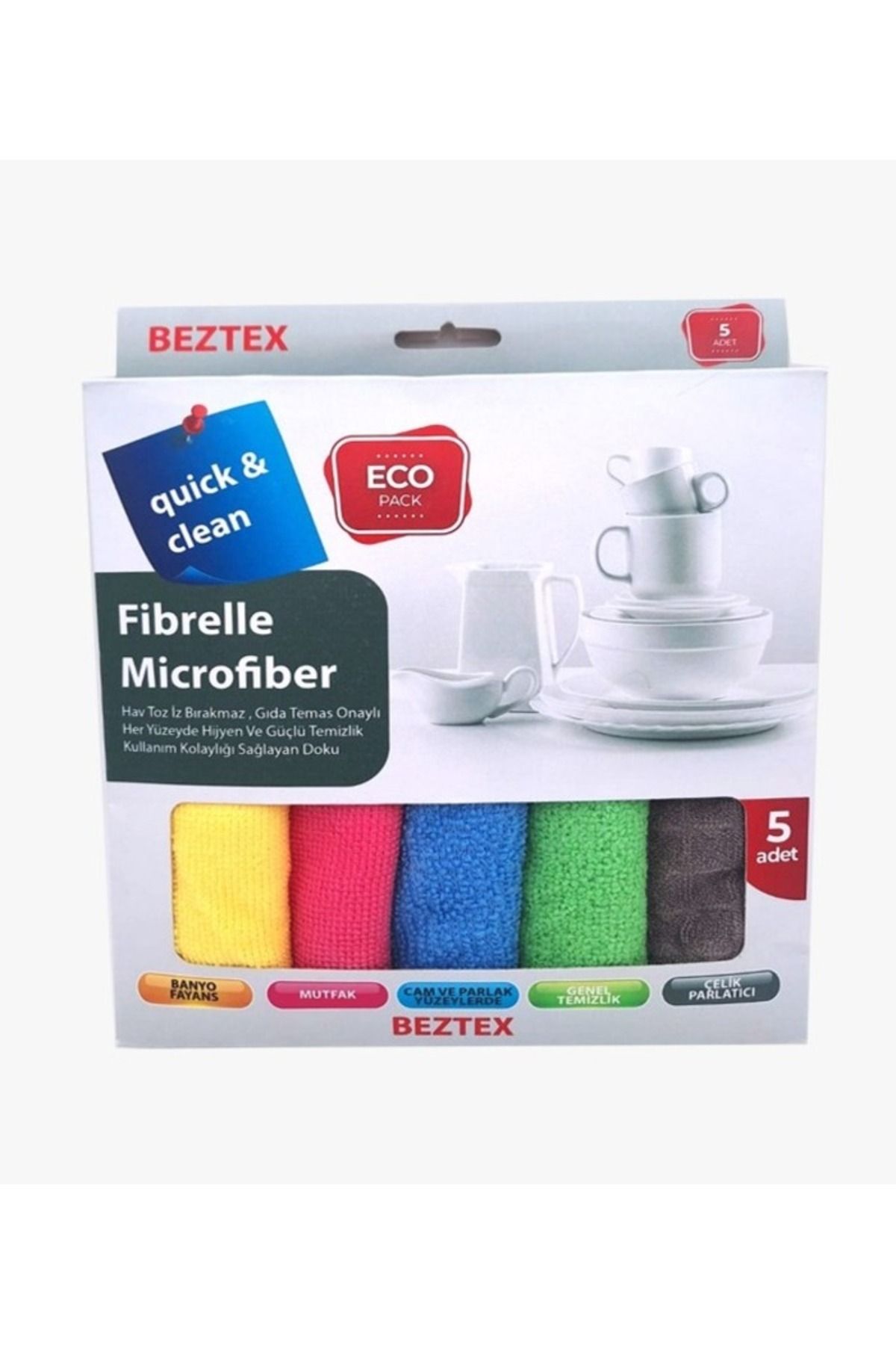 Beztex NANO MİKROFİBER 5'Lİ KUTU BEZ
