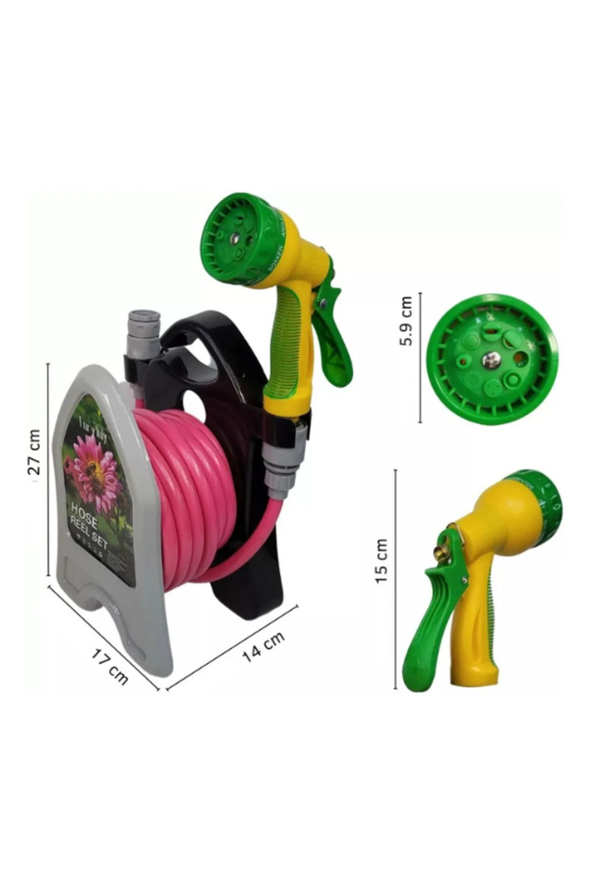 DAR-10 meter extendable hose set with reel and multi-function gun 174-34 5