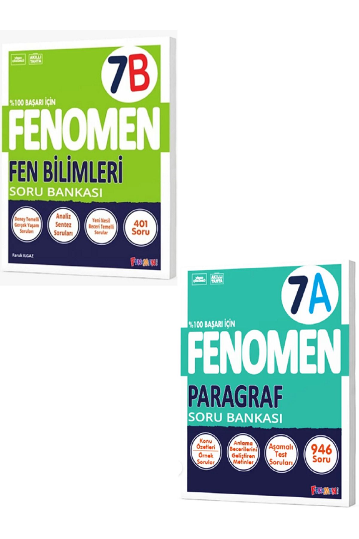 Evrensel İletişim Yayınları 7.Sınıf Fenomen 7B Fen Bilimleri Soru Bankası + 7.Sınıf Fenomen 7A Paragraf Soru Bankası / 2 KİTAP
