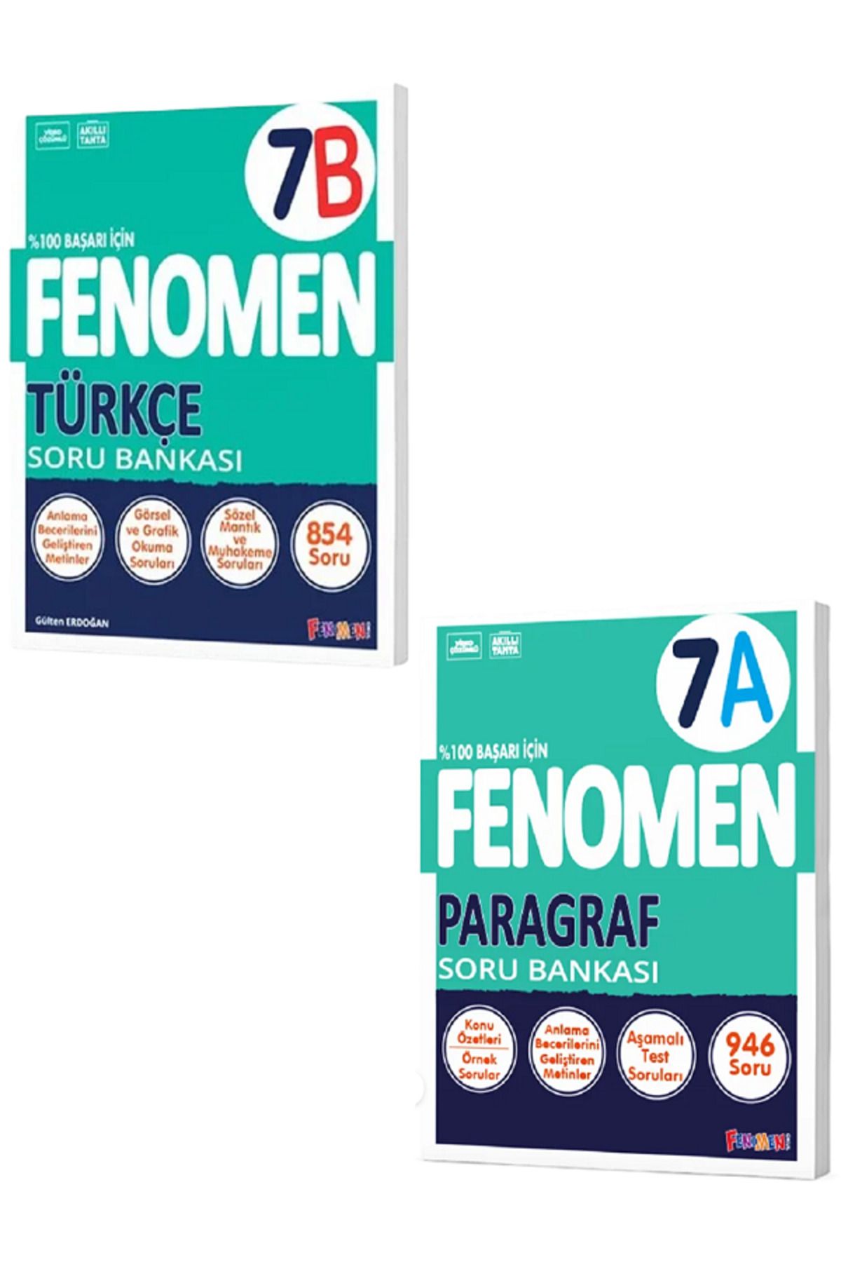 Evrensel İletişim Yayınları 7.Sınıf Fenomen 7B Türkçe Soru Bankası + 7.Sınıf Fenomen 7A Paragraf Soru Bankası / 2 KİTAP