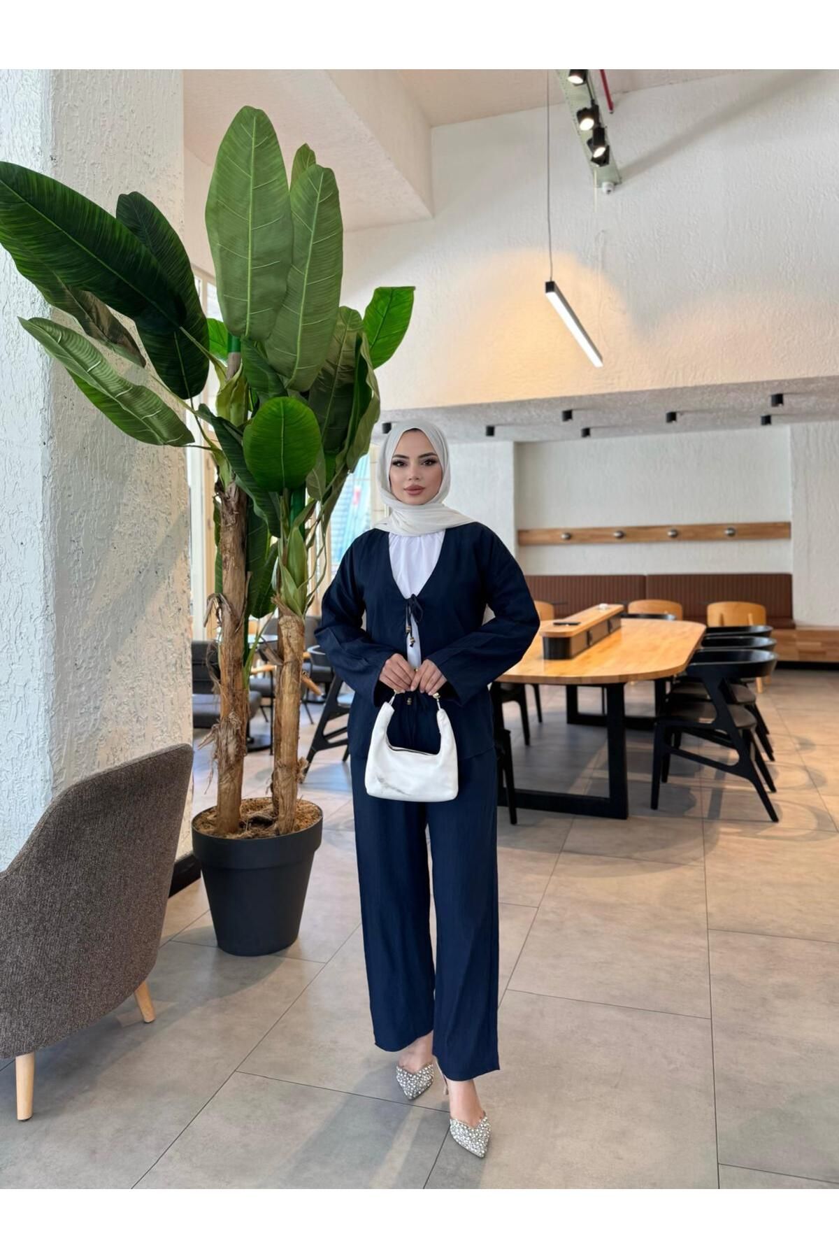 butik hira Kimono Pantolonlu Takım