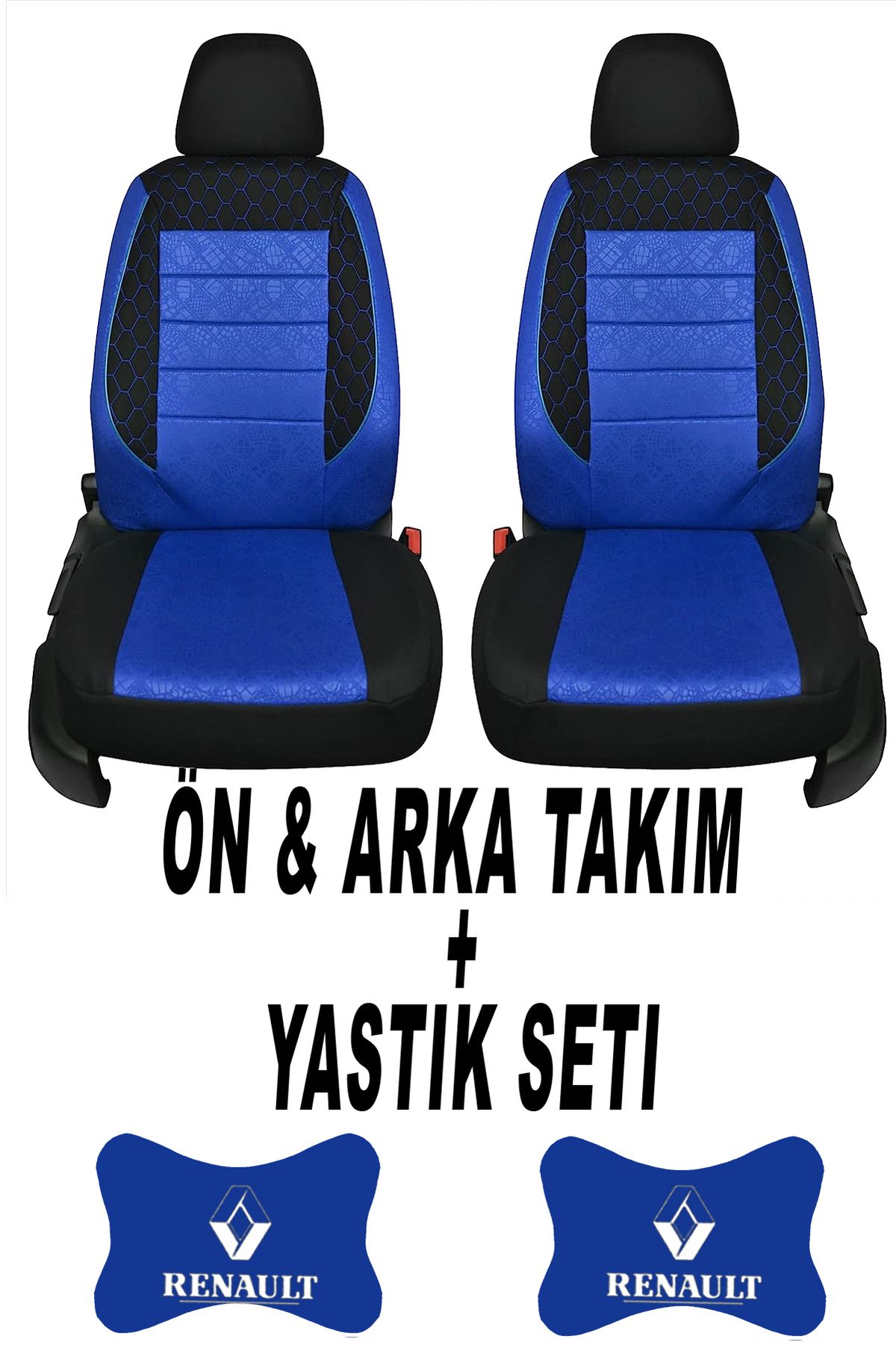 1araba1ev Oto Koltuk Kılıfı Renault Ön Arka Takım + 2 Adet Boyun Yastığı Seti