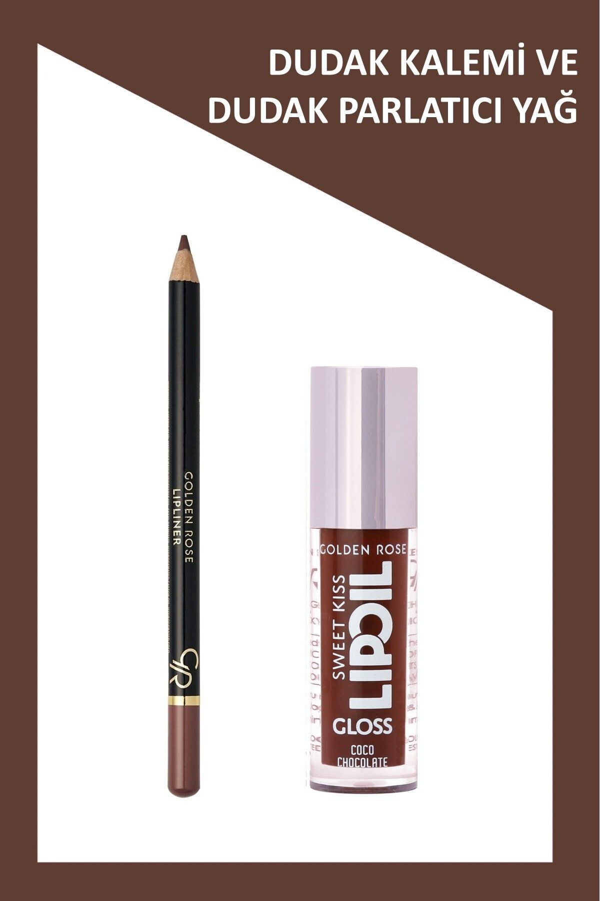 Golden Rose Sweet Kiss Meyveli Dudak Parlatıcı No:06 & Golden Rose Lipliner No: 223 Makyaj Seti
