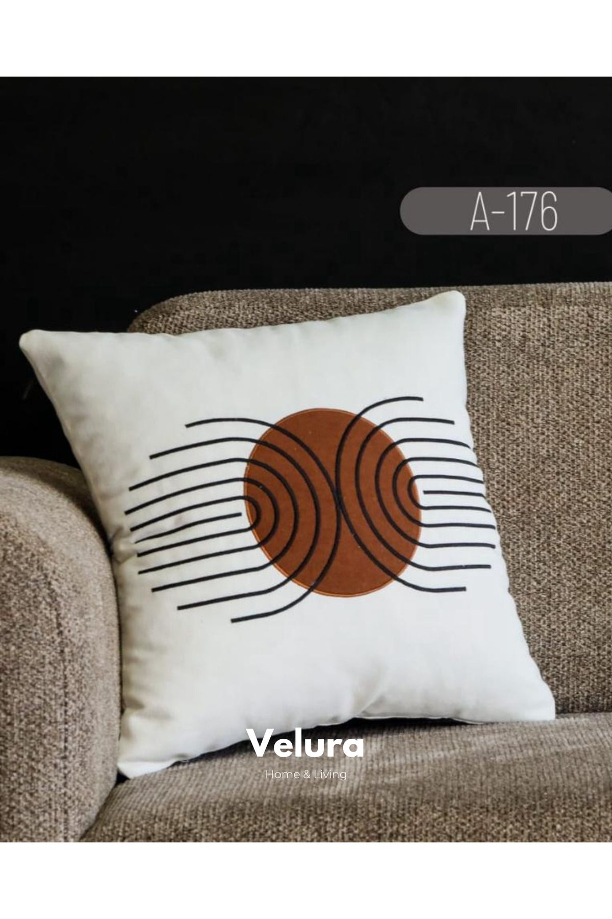 Velura Home & Living Dekoratif Kırlent & Pinterest Kırlent & Keten Kumaş - Nakış İşleme & A176