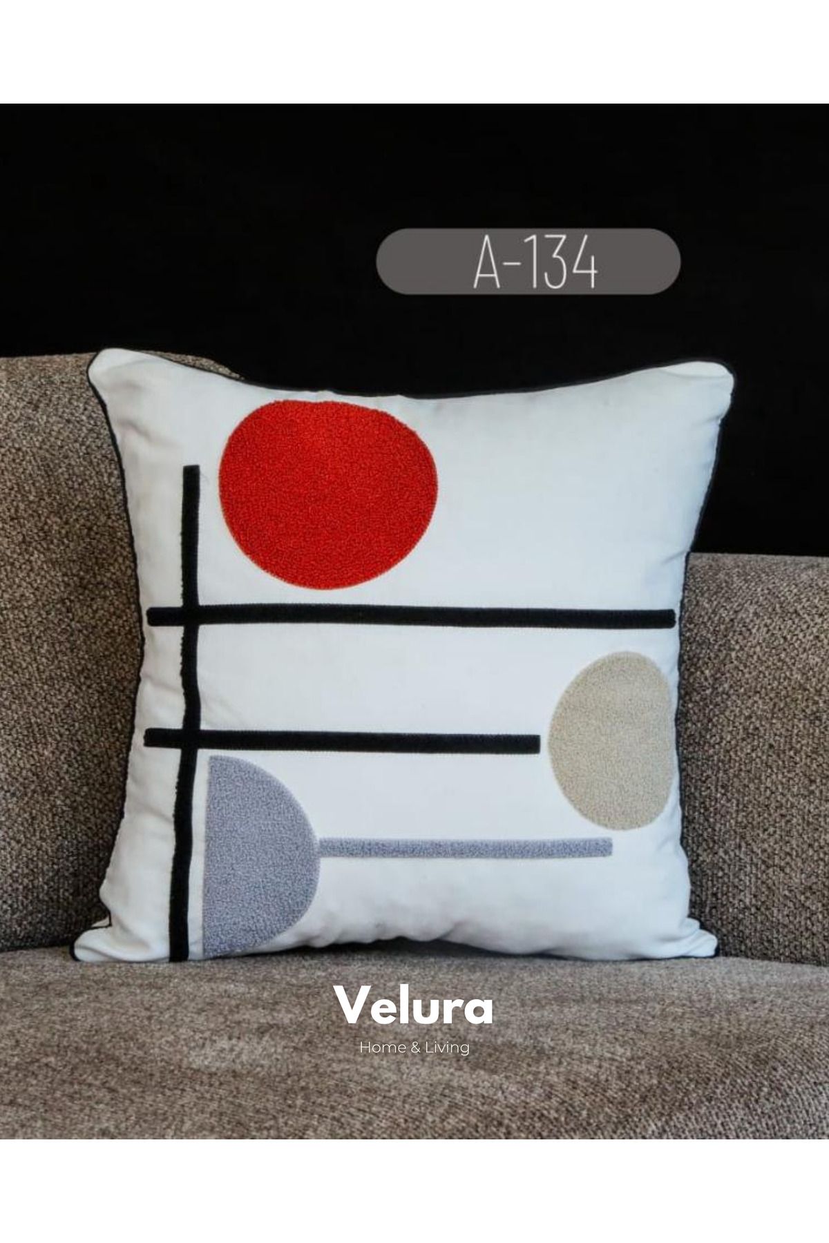 Velura Home & Living Dekoratif Kırlent & Pinterest Kırlent & Keten Kumaş - Nakış İşleme & A134