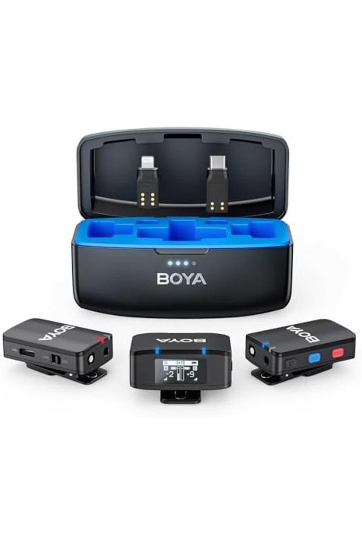 BOYA-Boya BOYAMIC Wireless lavalier Microphone for iPhone Android Smartphone Camera, onboard Recording, 2 4
