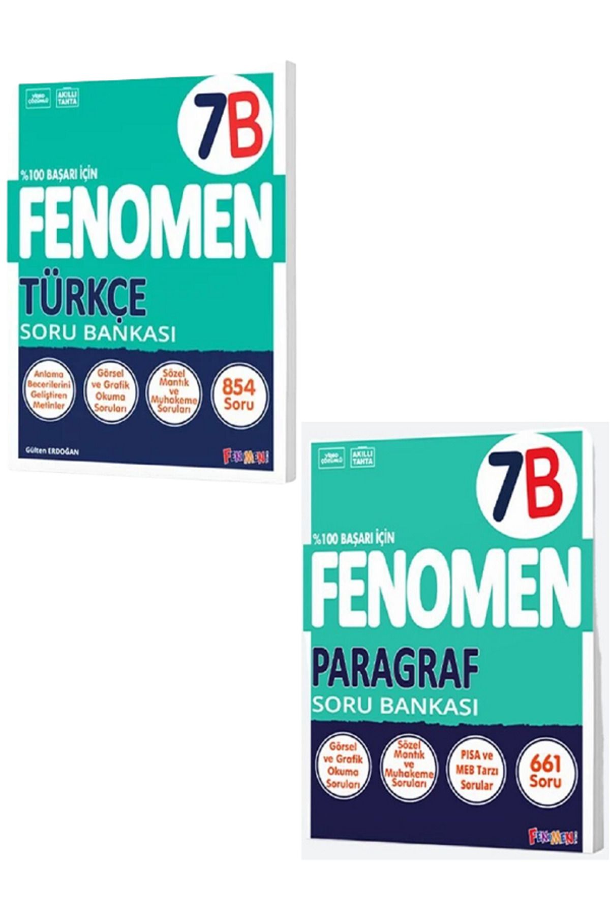 Evrensel İletişim Yayınları 7.Sınıf Fenomen 7B Türkçe Soru Bankası + 7.Sınıf Fenomen 7B Paragraf Soru Bankası / 2 KİTAP SET