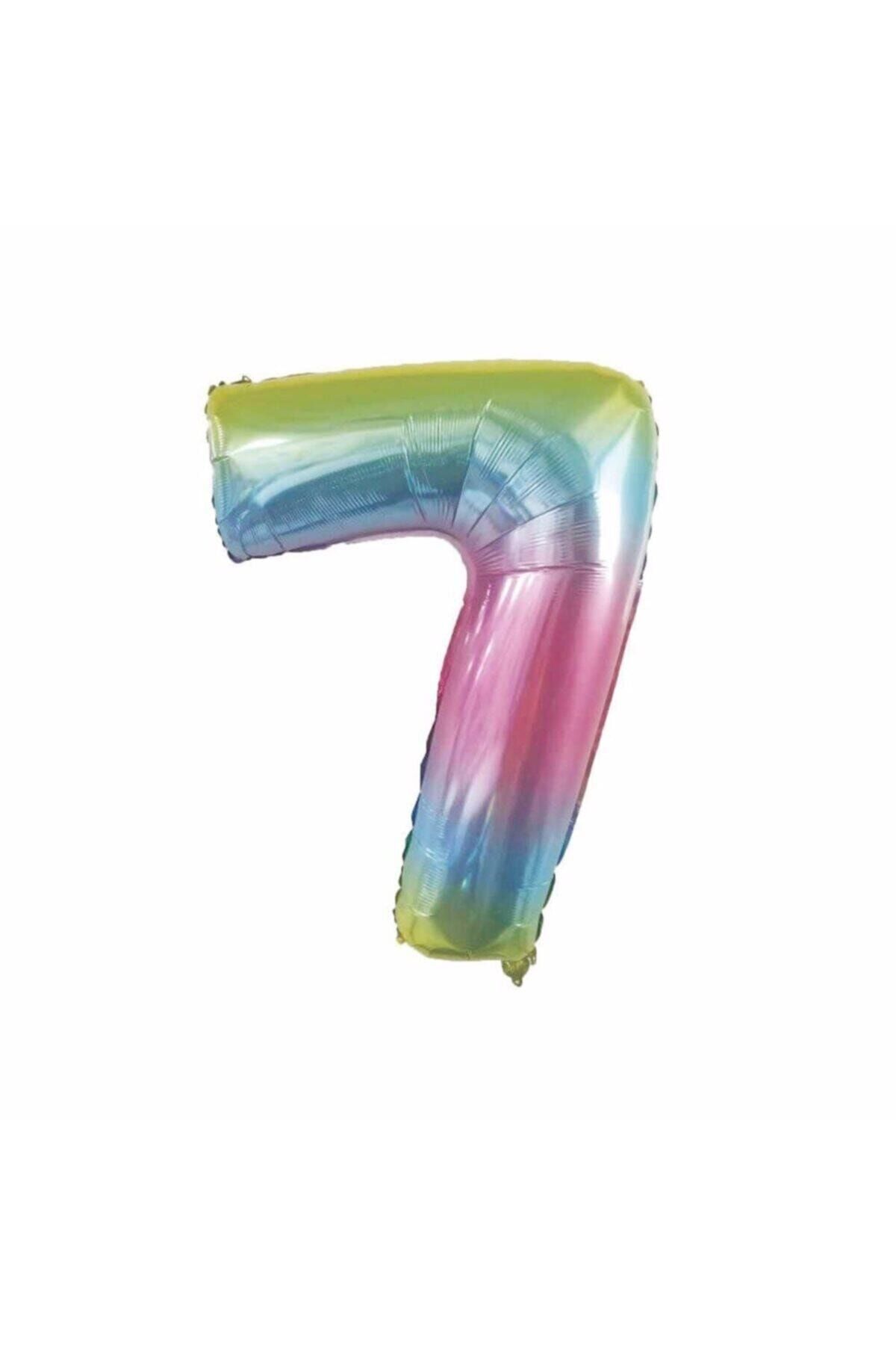 EA HOME 7 Yaş Renkli Gökkuşağı Dev Boy Unicorn Folyo Balon