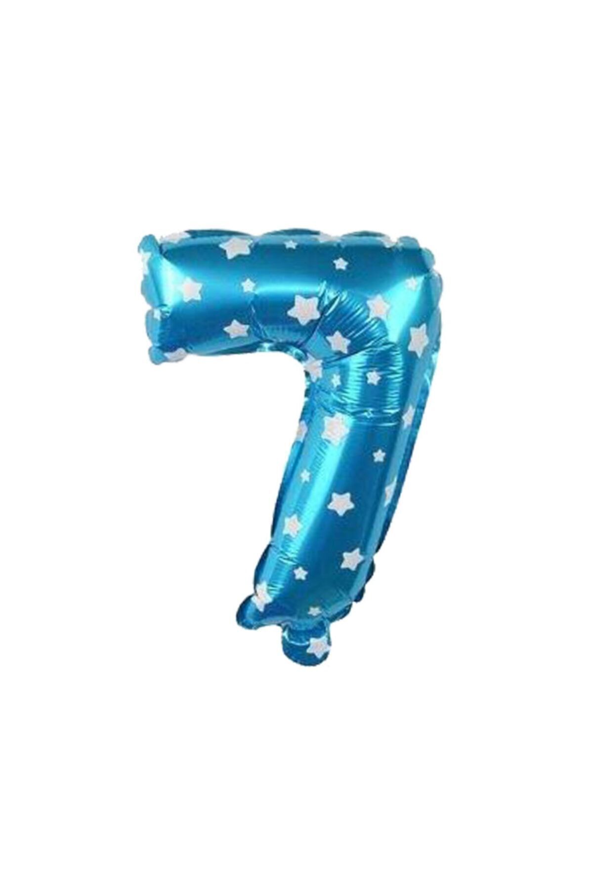 EA HOME 7 Rakam Mavi Renk 16 Inc 40 Cm Balon Parti Malzemesi