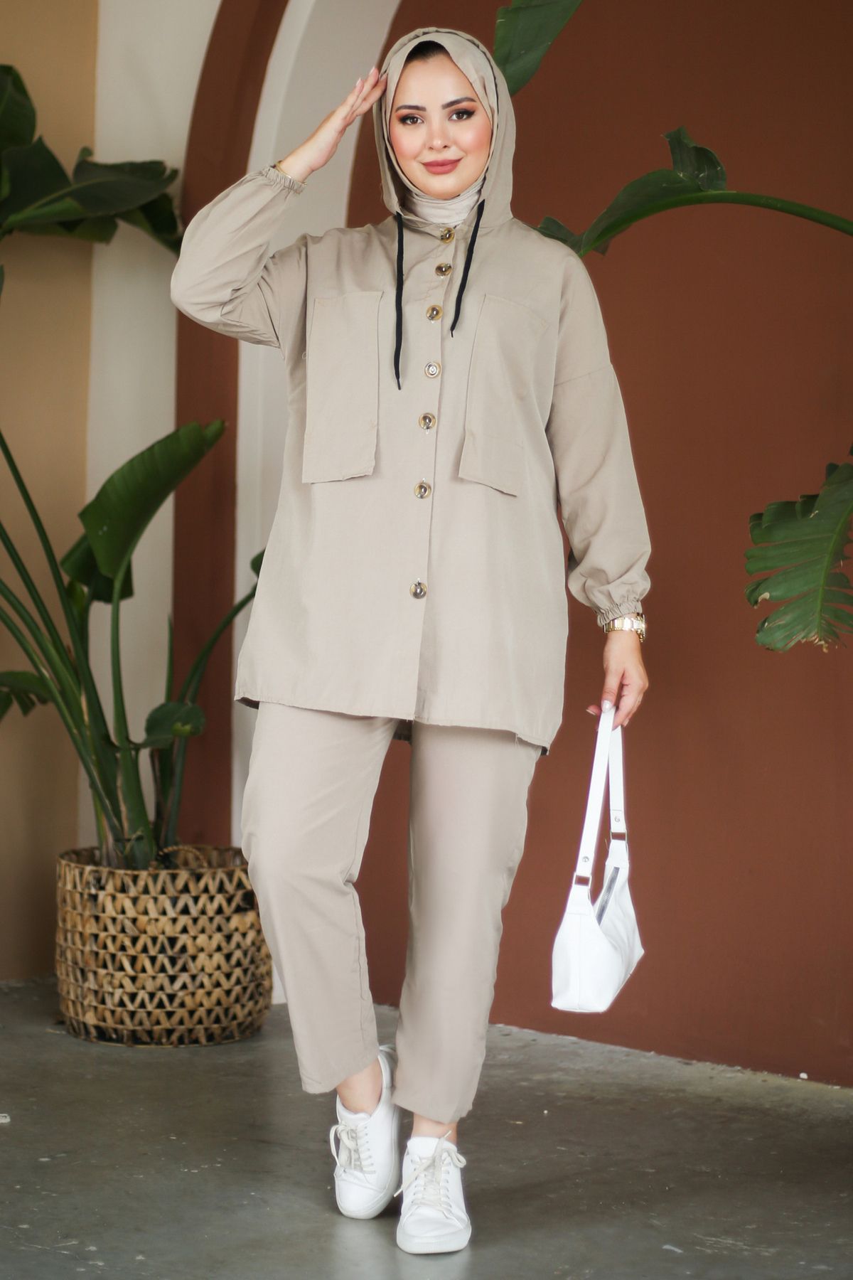 TOFİSA Tunik Pantolon İkİli Takım Vizon - 27290