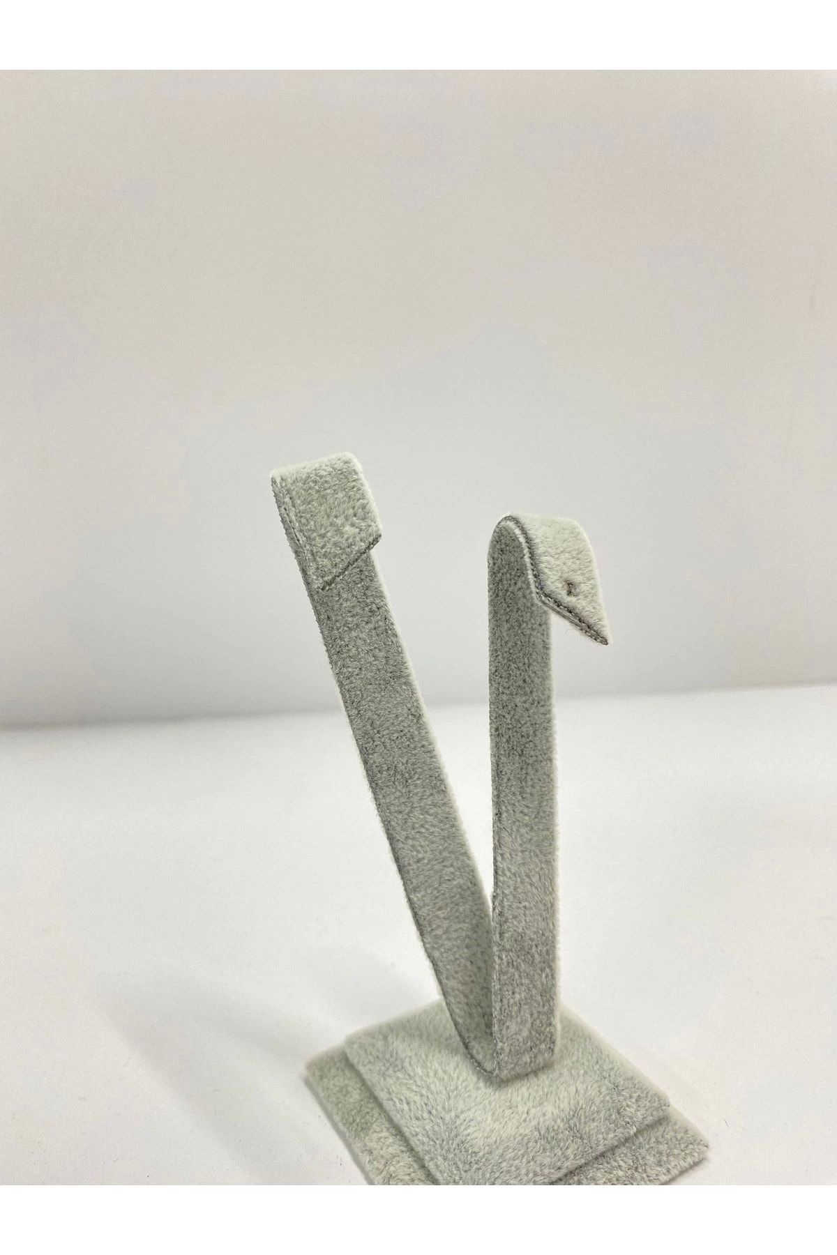 teknotrust Yerli Süet Kumaş Gri Renk 10 cm Küpe Sergileme Aksesuarı