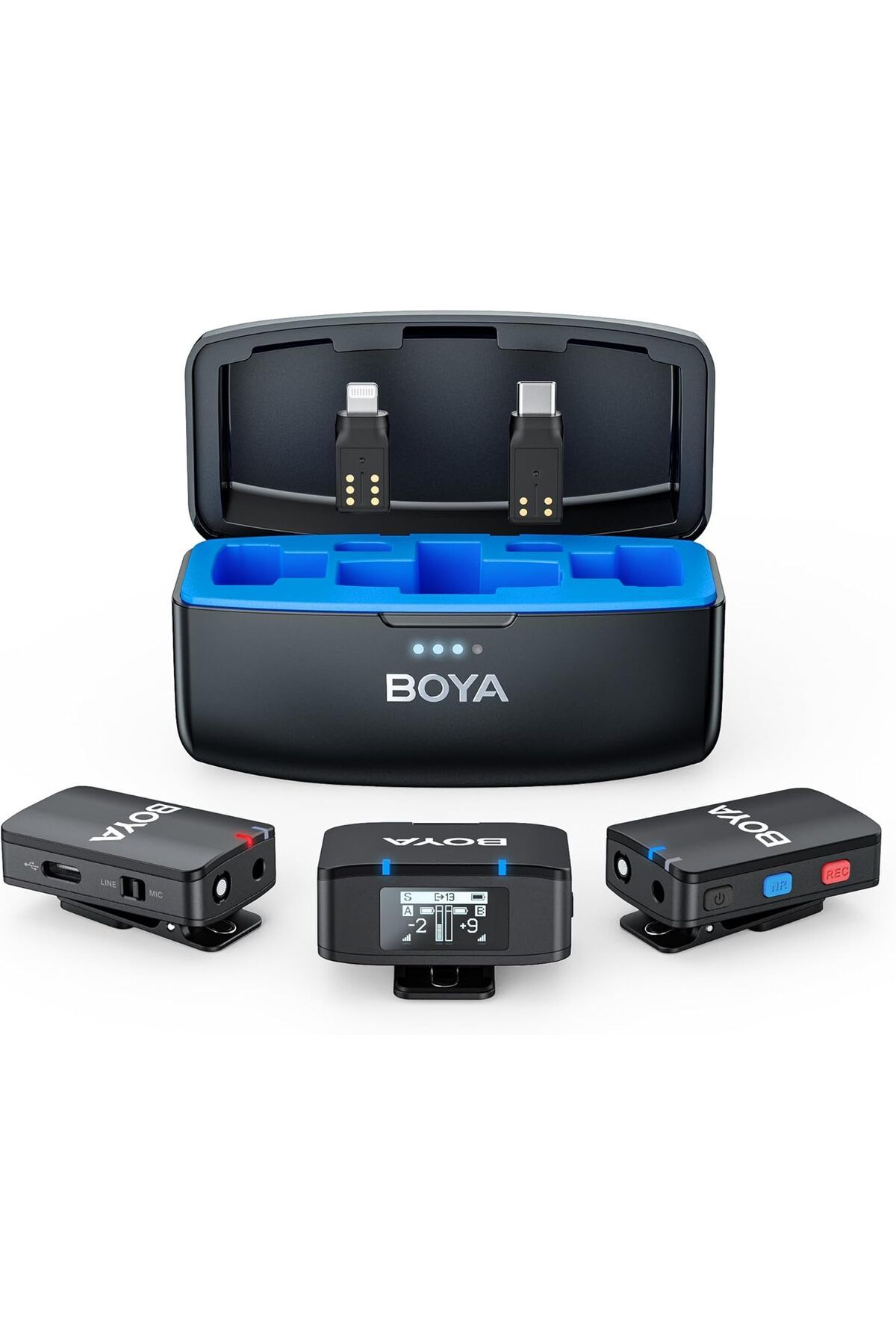 BOYA-Boya BOYAMIC Wireless lavalier Microphone for iPhone Android Smartphone Camera, onboard Recording, 2 3