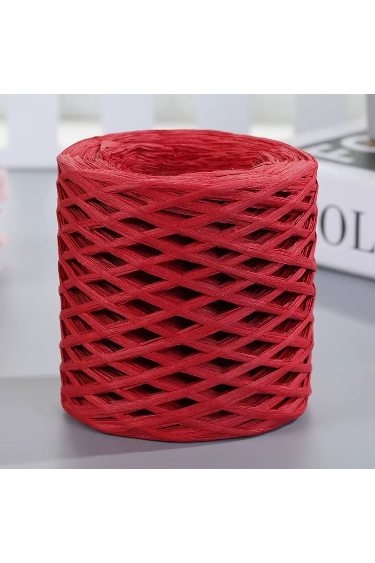 HOBİ Rafya İp Şapka Çanta Kağıt Ambalaj İpi 200 gr 200 m Raffia Natural Kağıt İp