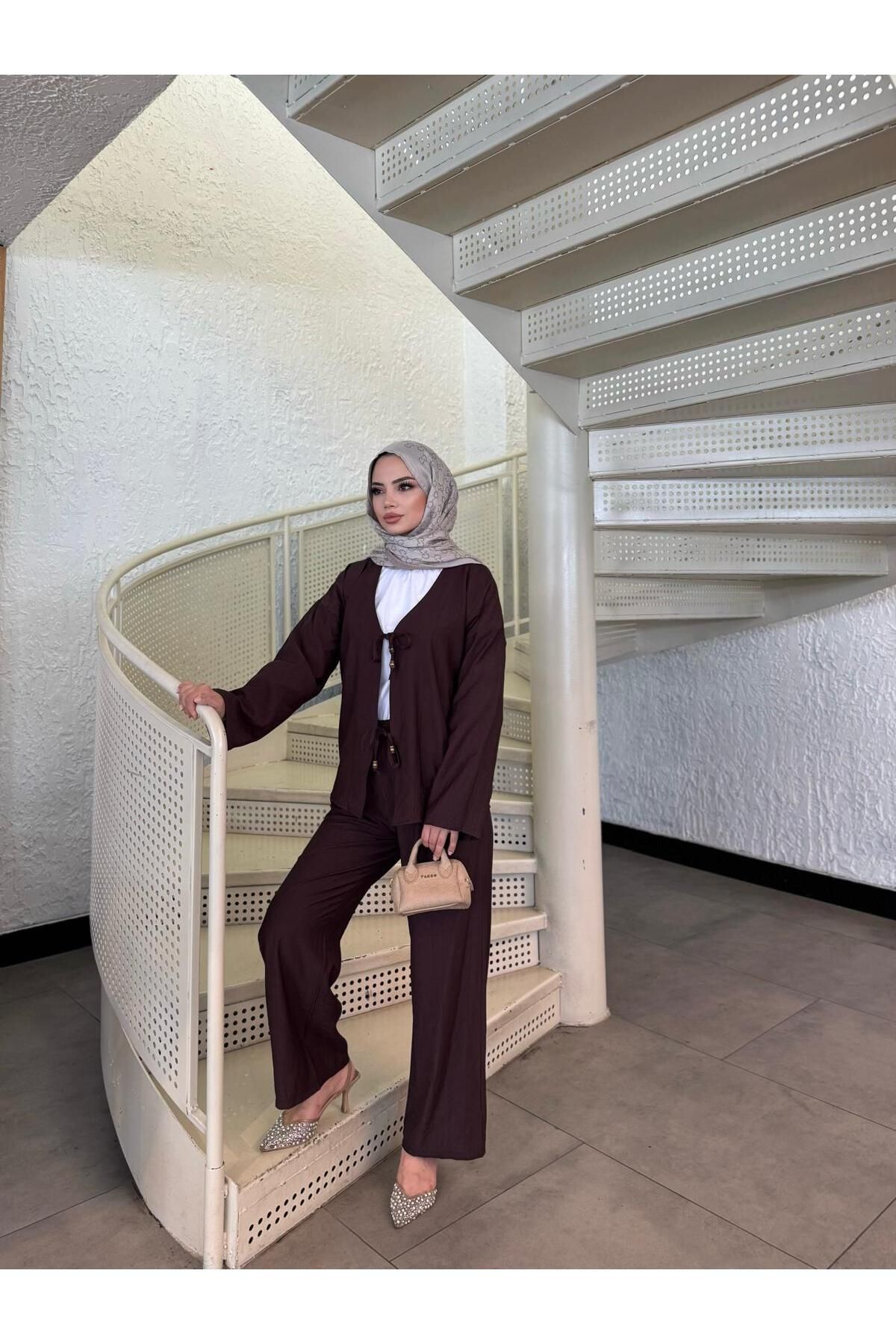 butik hira Kimono Pantolonlu Takım