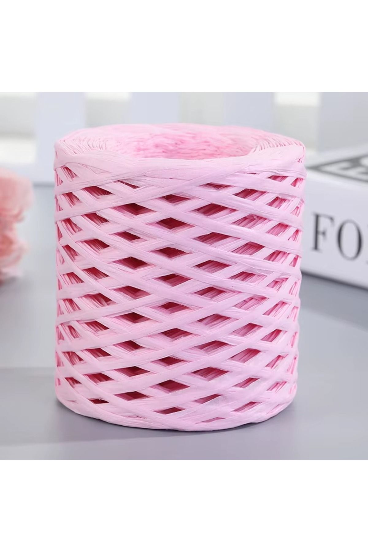 HOBİ Rafya İp Şapka Çanta Kağıt Ambalaj İpi 200 gr 200 m Raffia Natural Kağıt İp